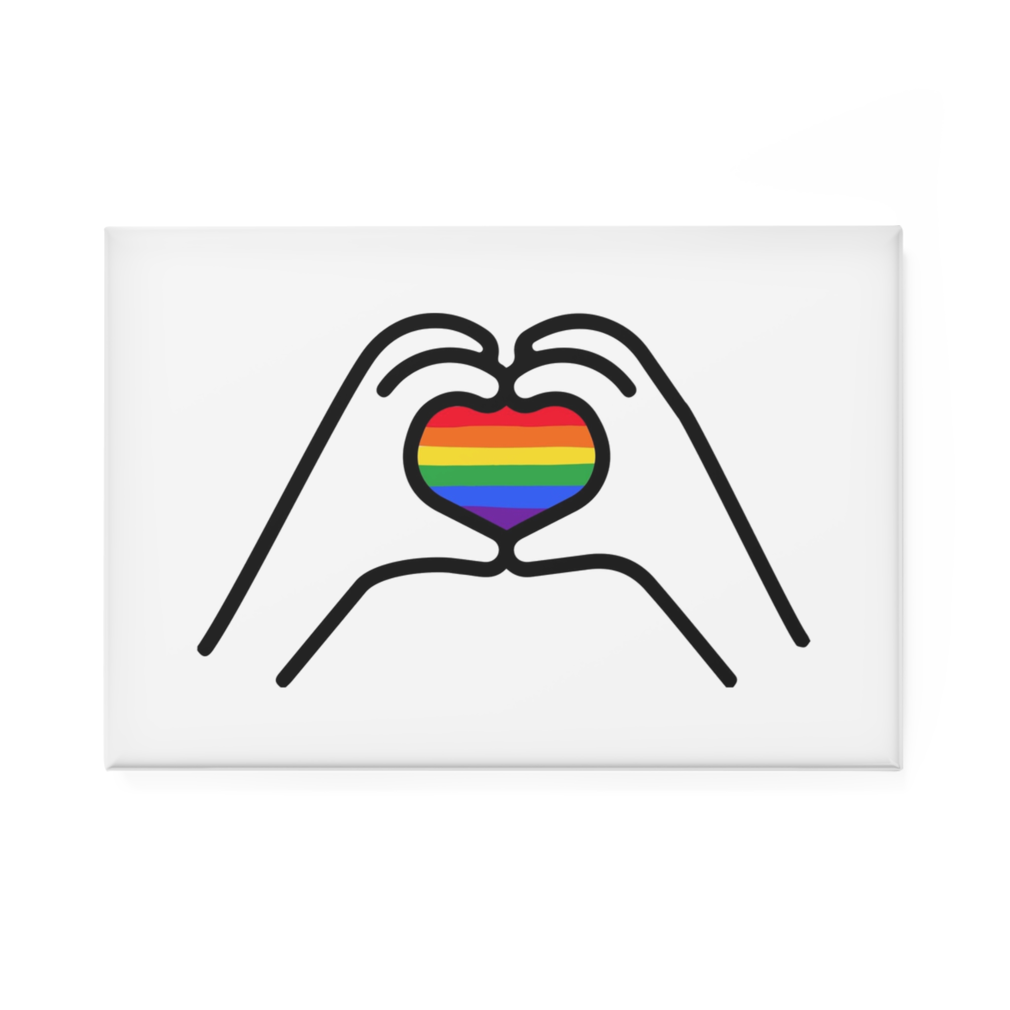 Lgbt Concept Heart Colors Lgbtq Flag Love Is Love Shape Heart Icon Lgbt Button Magnet Rectangle 1 And 10 Pcs