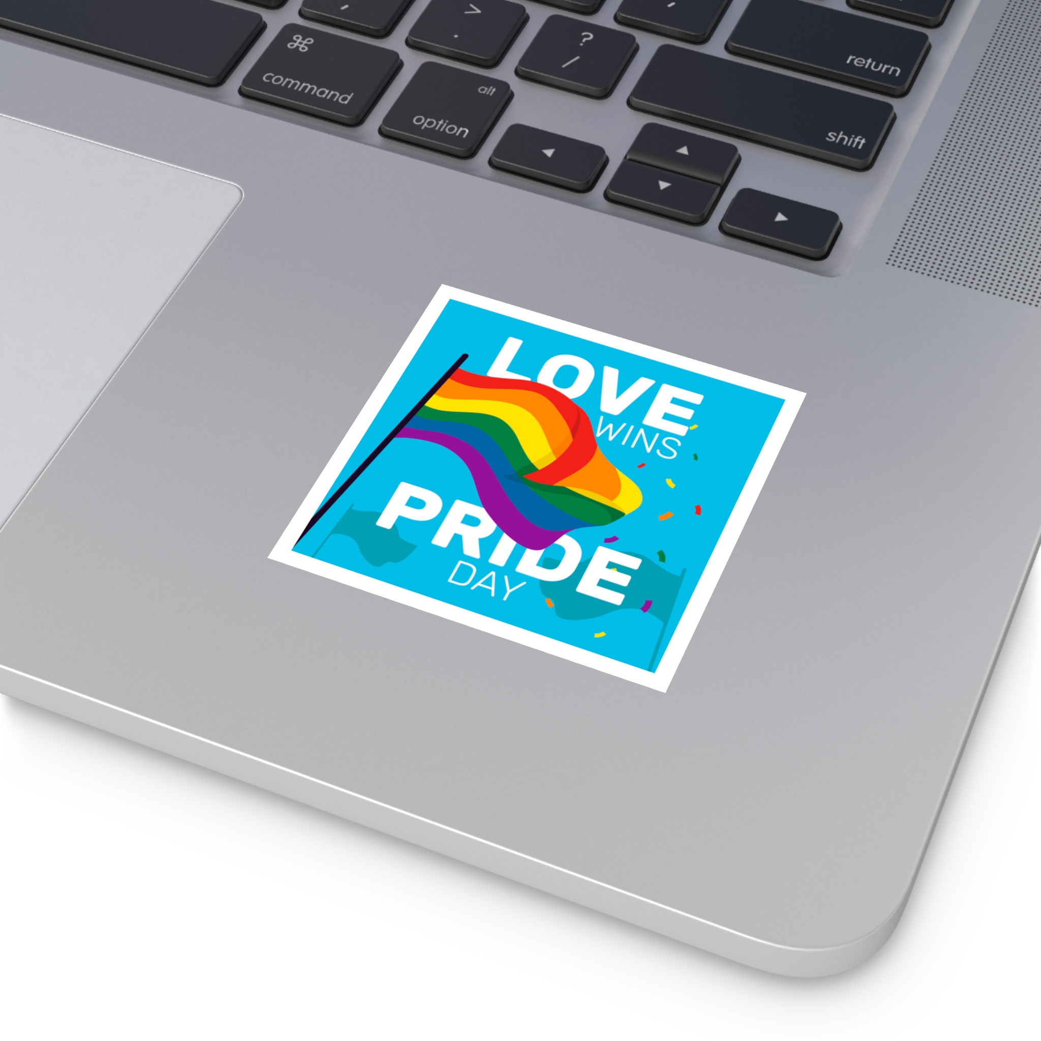 Pride Day Event With Rainbow Flag Laminate Stickers Square - Image 7