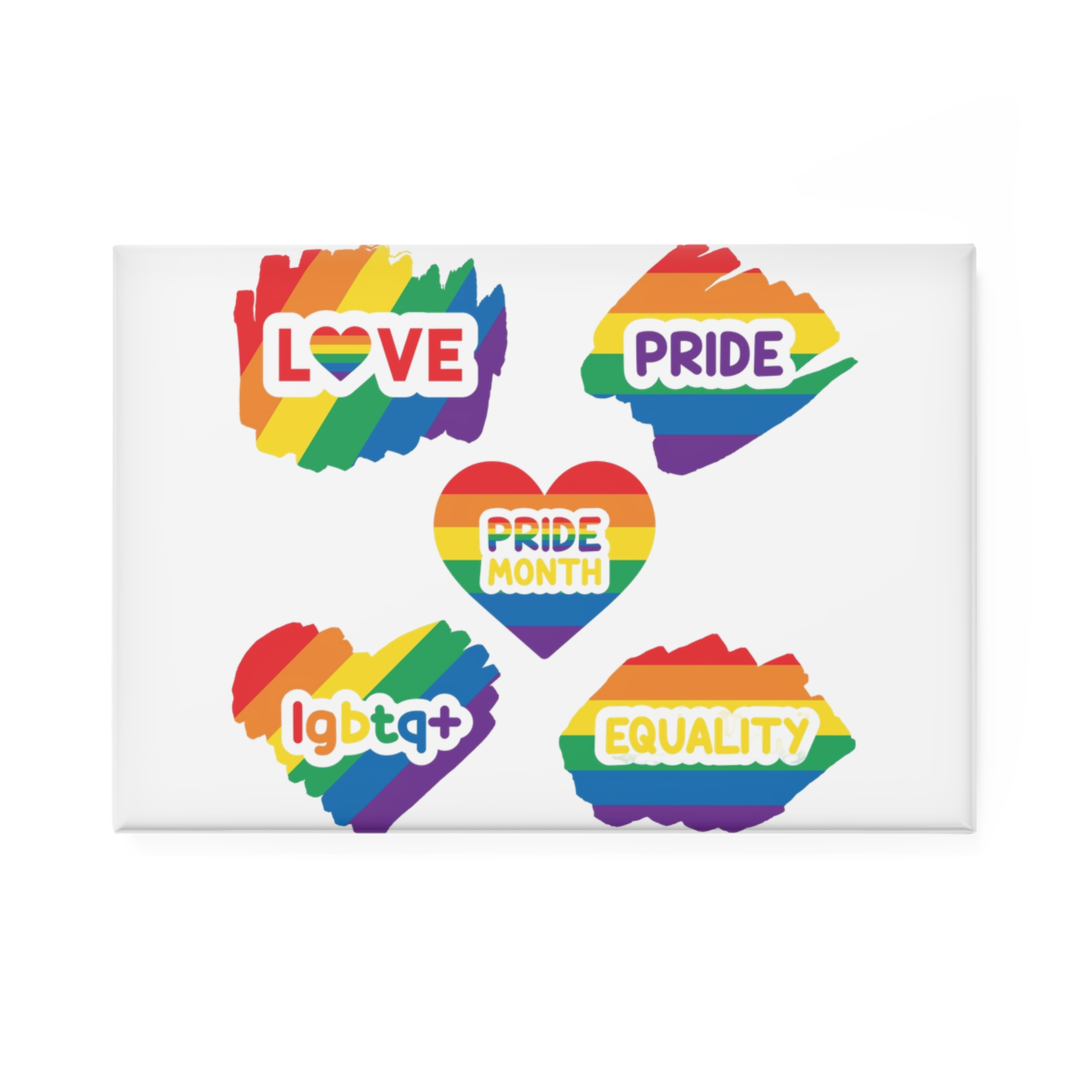 Pride Month Stickers Rainbow Lgbtq Flag Love Equality Button Magnet Rectangle 1 And 10 Pcs - Image 5