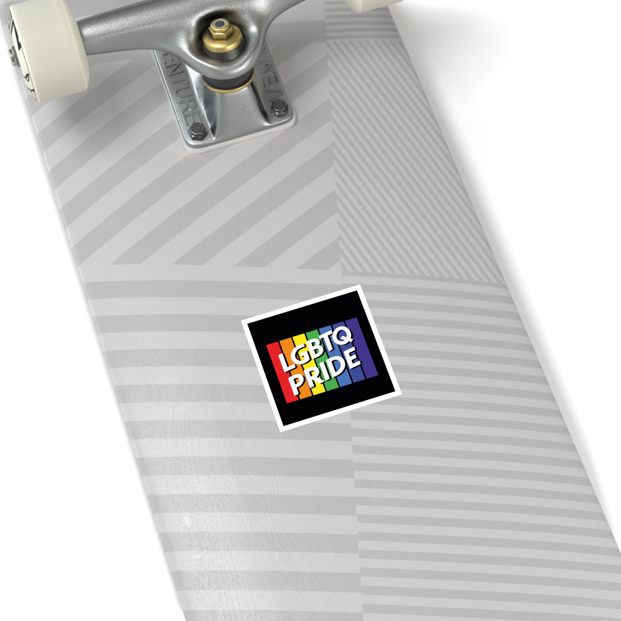Rainbow Colored Sign That Says Rainbow Pride Pride Laminate Stickers Square - Image 4