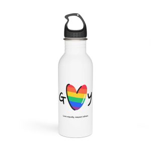 Love Letter Pride Rainbow Lettering Text Writing Pattern Freedom Love Heart Homo Colors Flag Parade Stainless Steel Water Bottle