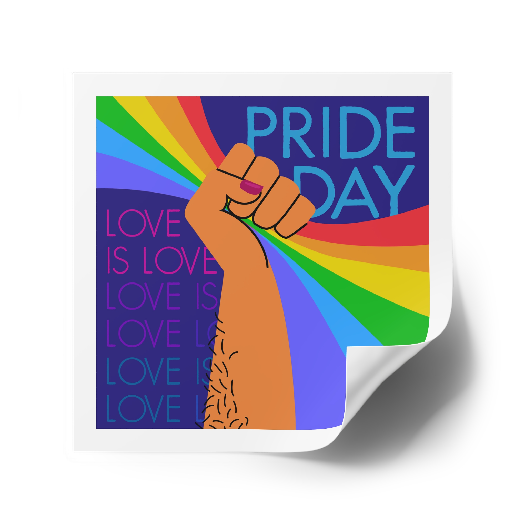 Pride Day Concept(1) Laminate Stickers Square - Image 42