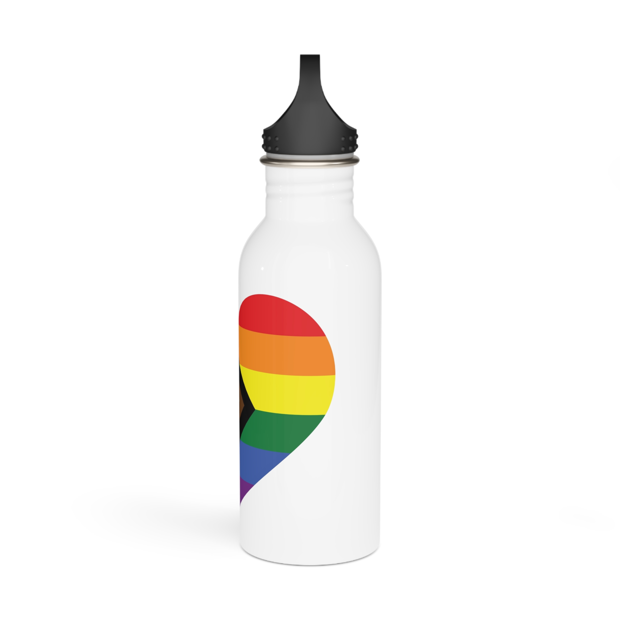 Heart With Rainbow Colored Heart Stainless Steel Water Bottle - Image 4