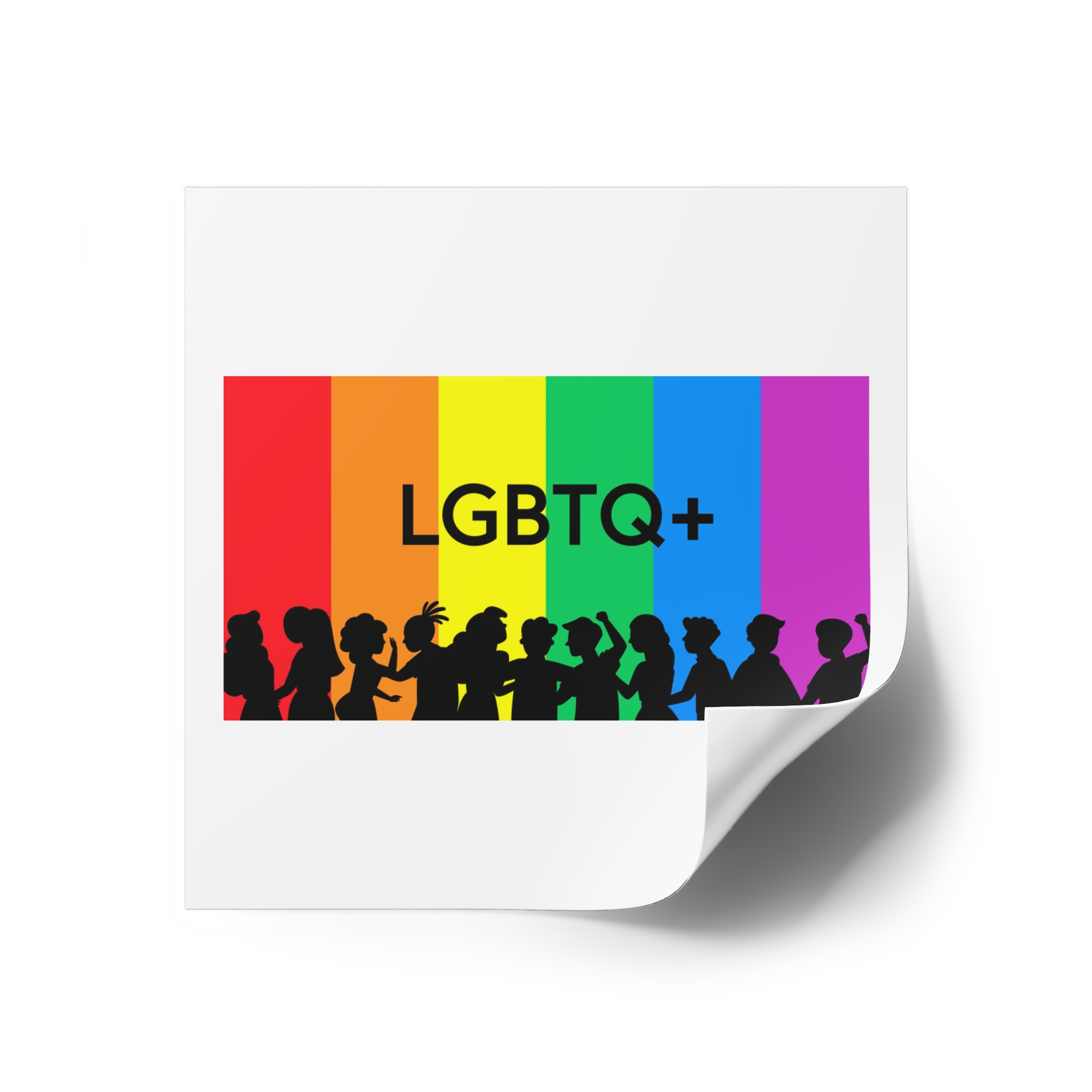Rainbow Lgbt Lgbtqia Pride Flag Sign Flat Icon Laminate Stickers Square - Image 30