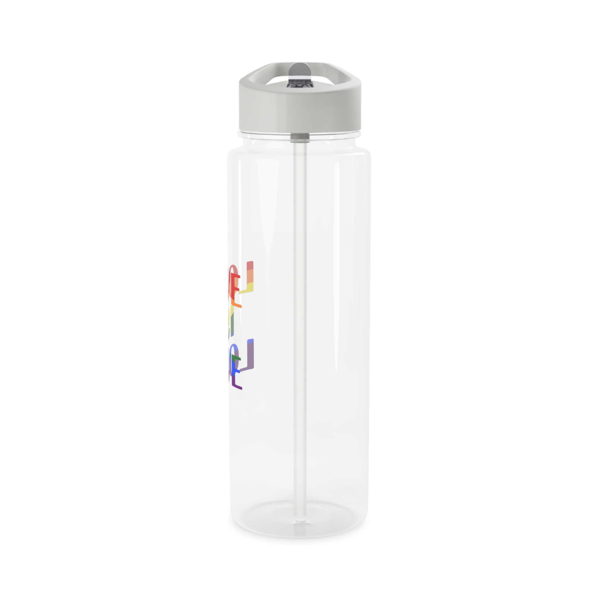 Love Is Love With Rainbow Colors Slogan Typography Banner Tritan Water Bottle - Image 7