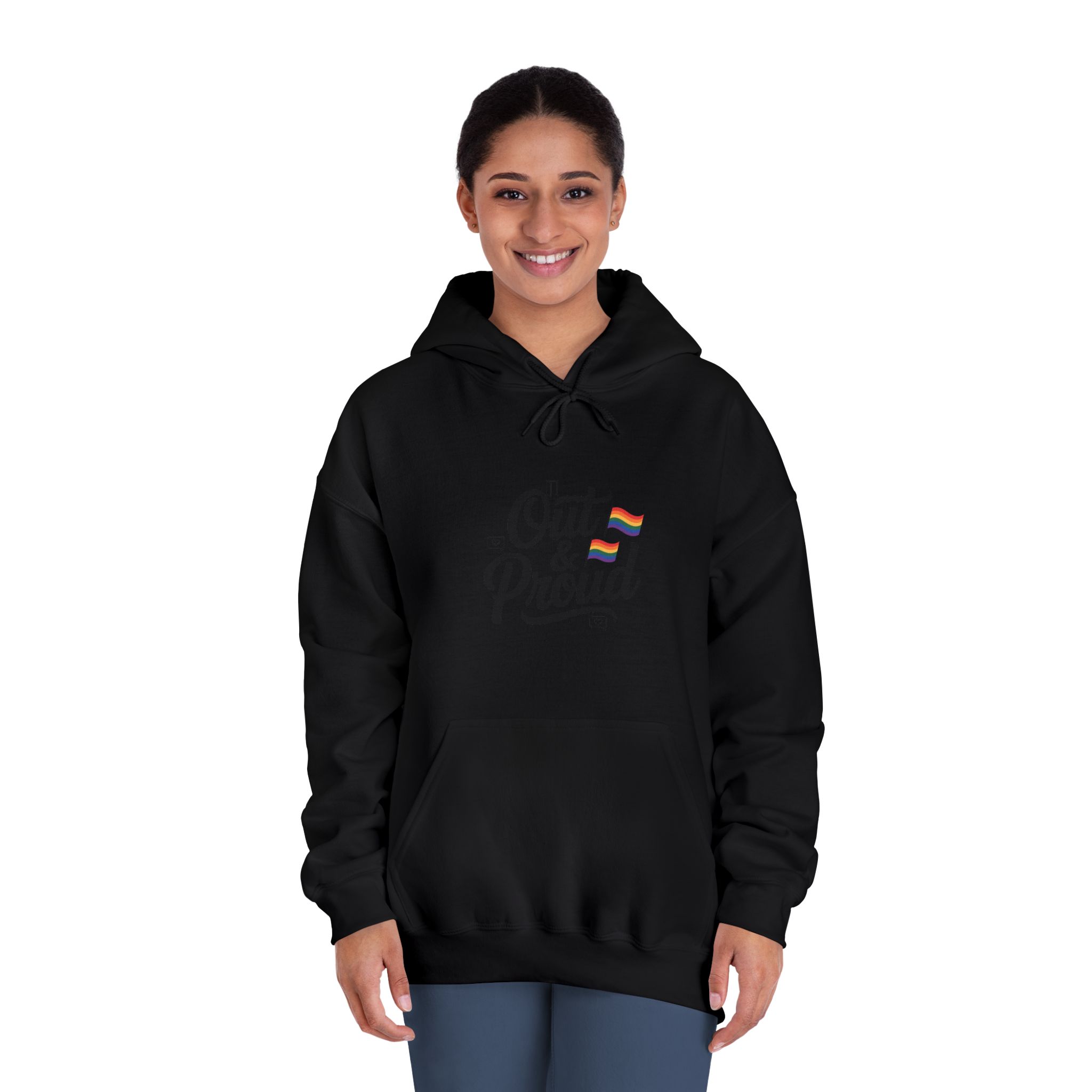 Out Proud T Shirt Design Isolated White Background1 Unisex Dryblend Hooded Sweatshirt - Image 12
