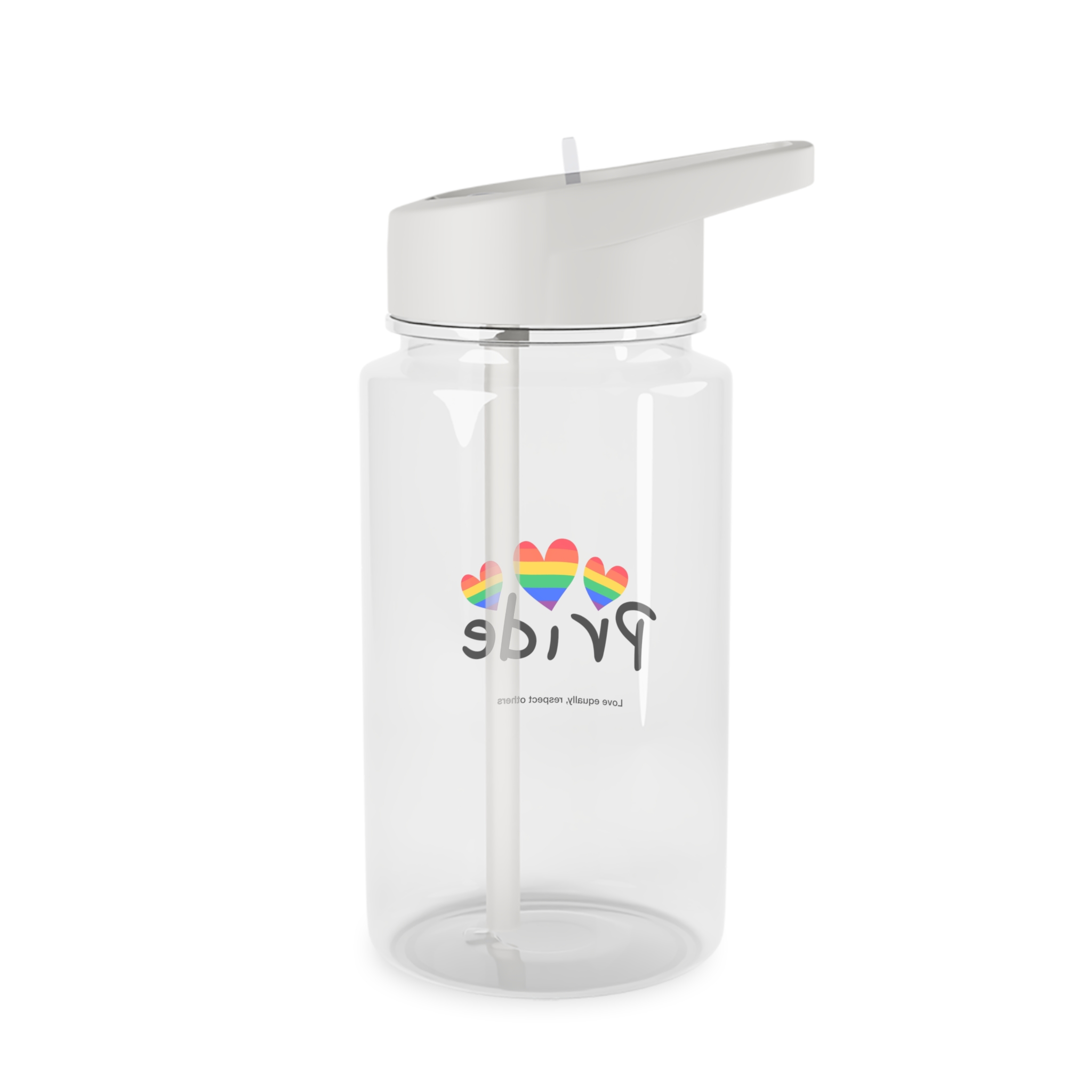 Love Letter Pride Rainbow Lettering Text Writing Pattern Freedom Love Heart Homo Colors Flag Parade(2) Tritan Water Bottle - Image 2