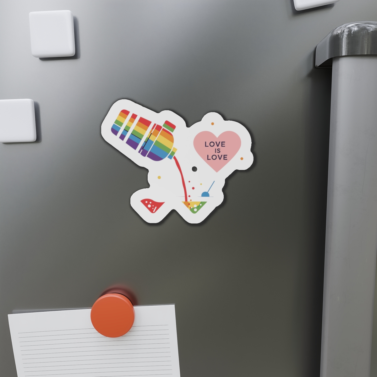 Rainbow Cocktail Shaker Pouring Drink With Heart Love Is Love Illustration Vector Die Cut Magnets - Image 14