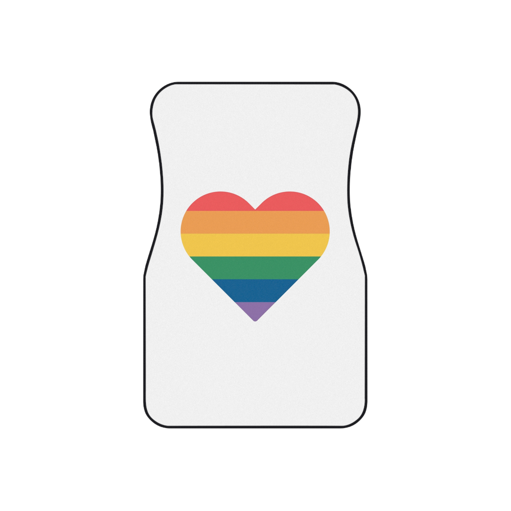 Vector Illustration Rainbow Heart Lgbt Pride Car Mats Set Of 4 - Image 2