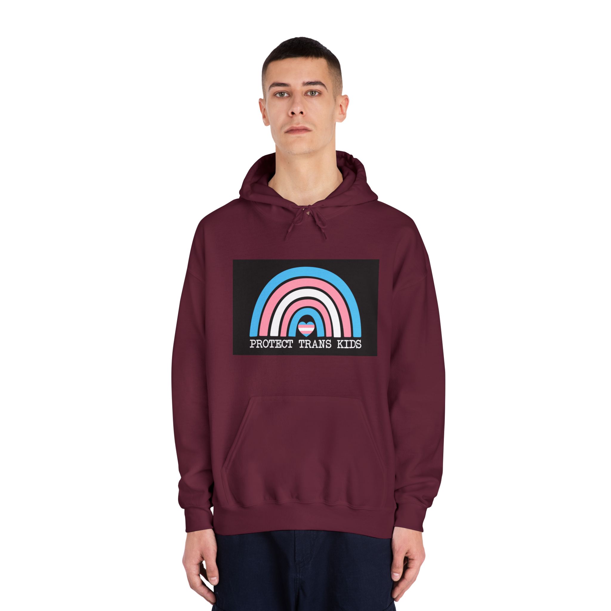 Poster That Says Protection Boys Their Kids Unisex Dryblend Hooded Sweatshirt - Image 19