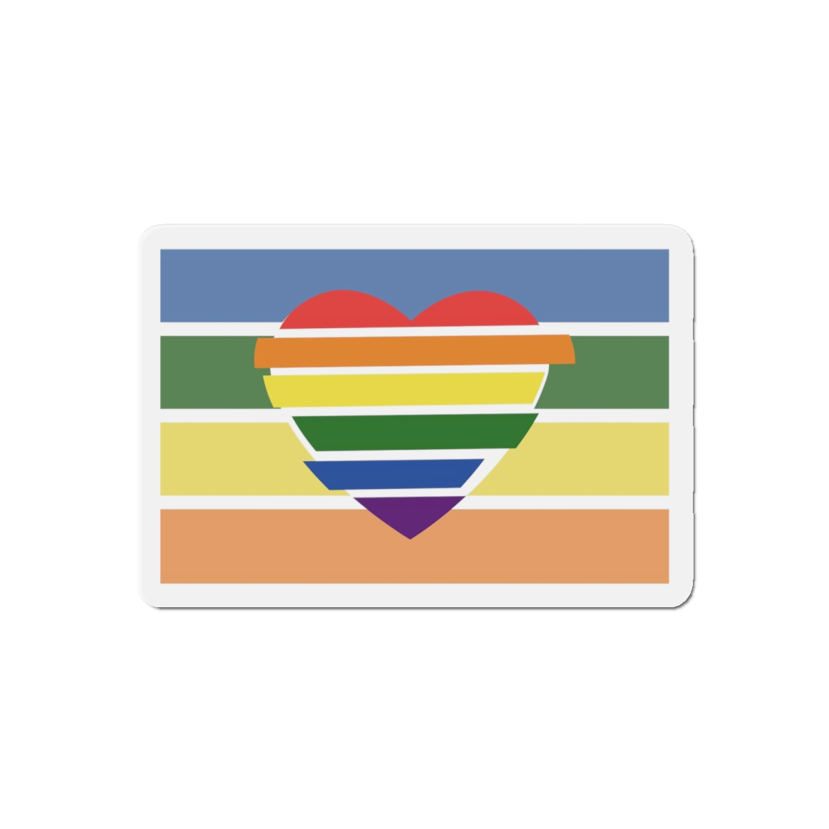 Banner With Rainbow Colors Heart Shape Lgbti Card Pride Flag Vector Illustration Die Cut Magnets - Image 7
