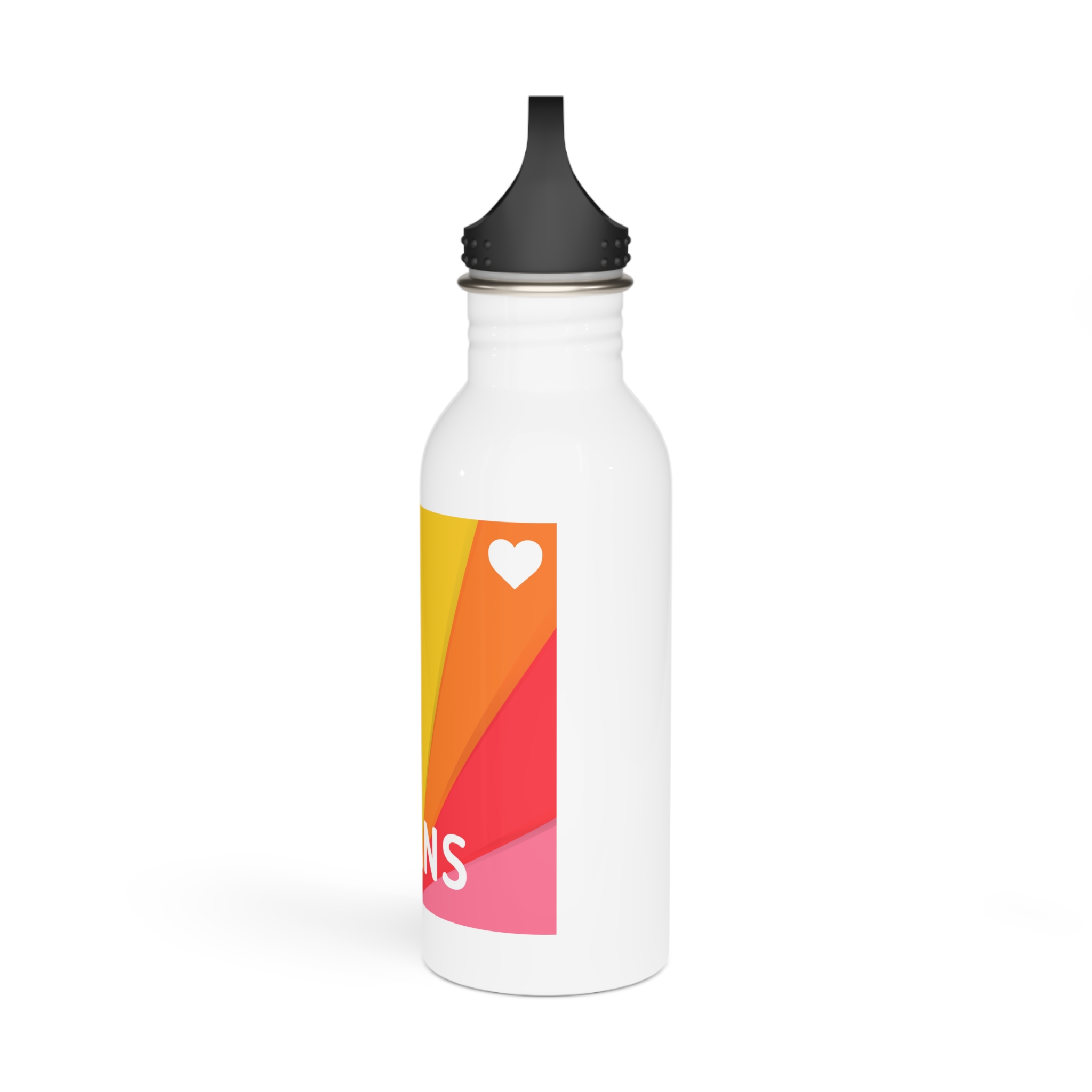 Rainbow Colored Background With All Humans Concept Pride Month Stainless Steel Water Bottle - Image 4
