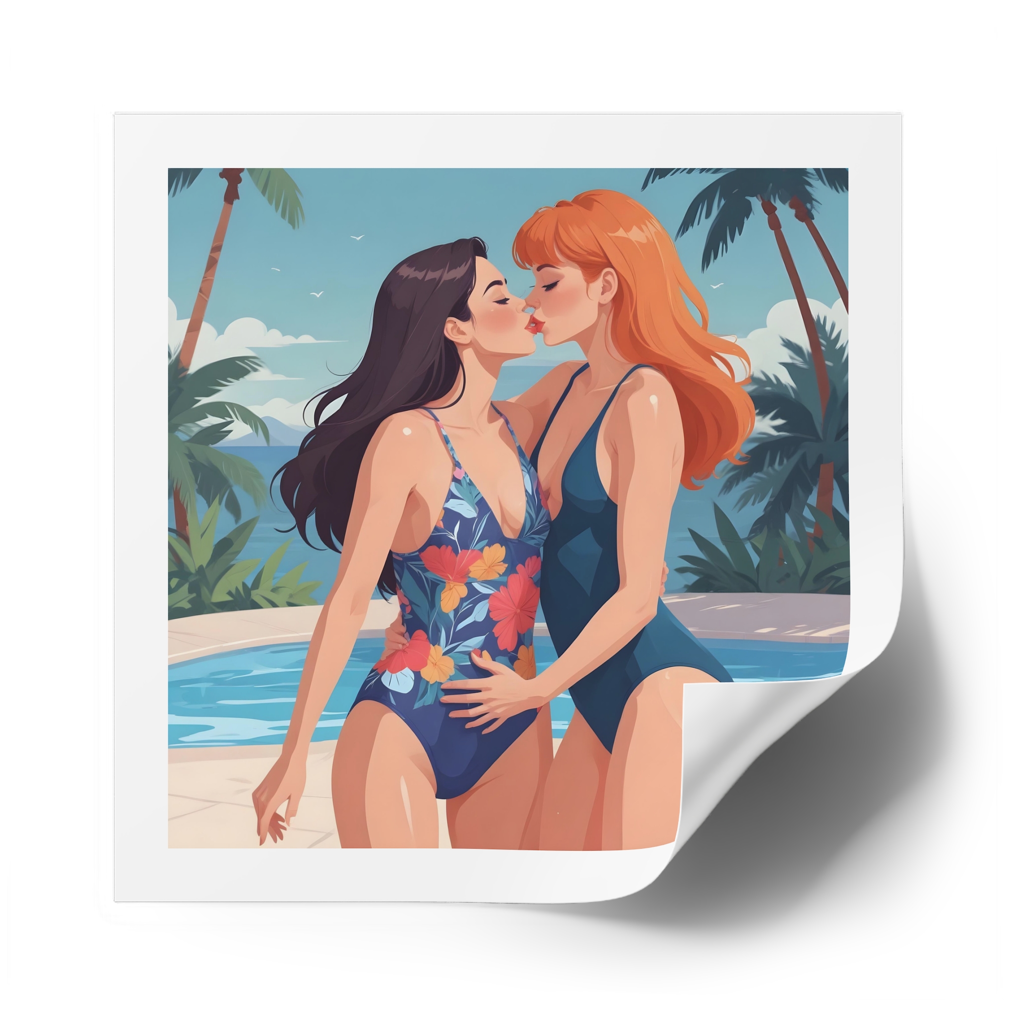 Lesbian Pride Design 9A4265 Laminate Stickers Square - Image 50