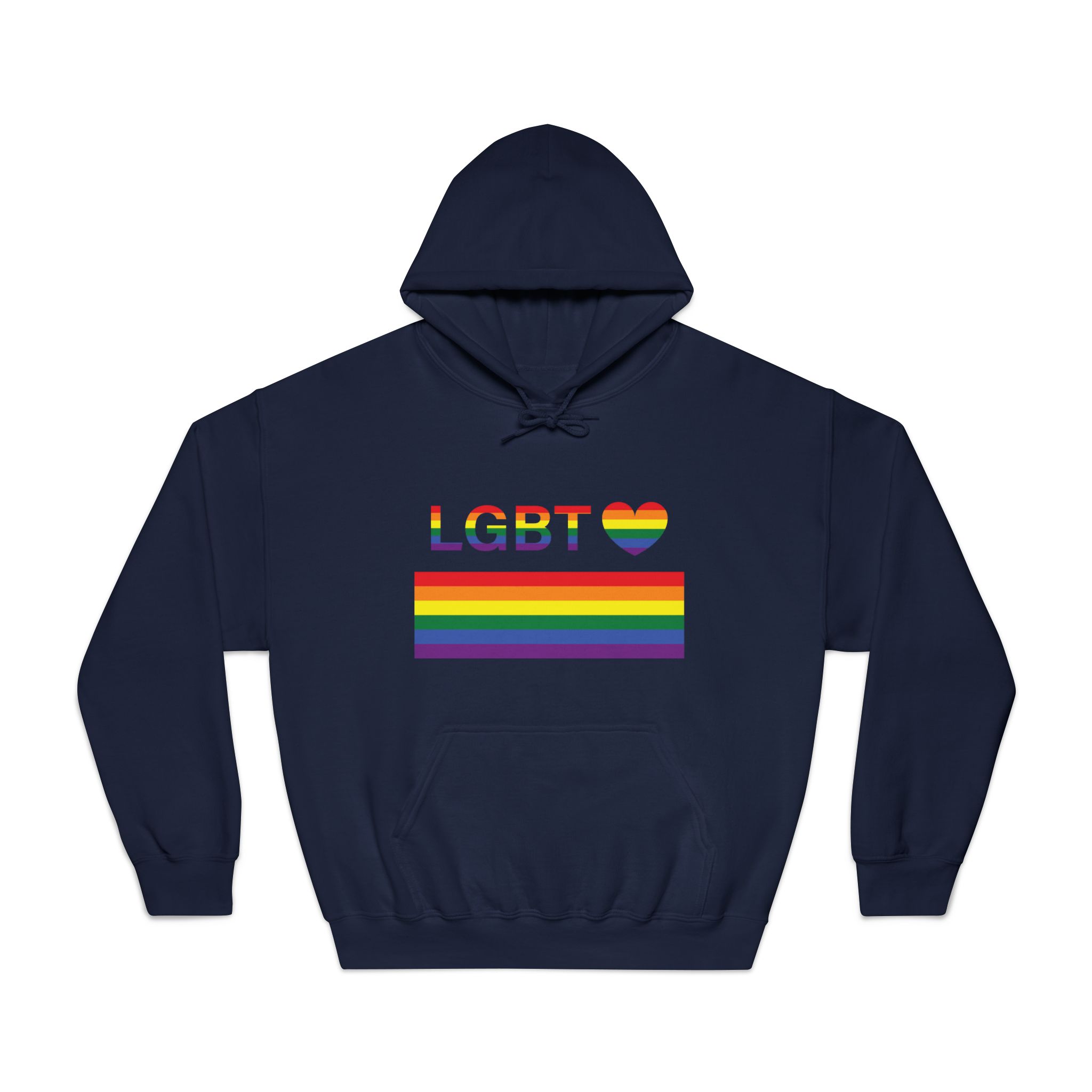 Lgbt Word Text Letter With Heart Rainbow Color Flag Isolated White Background Vector Illustration Unisex Dryblend Hooded Sweatshirt - Image 29