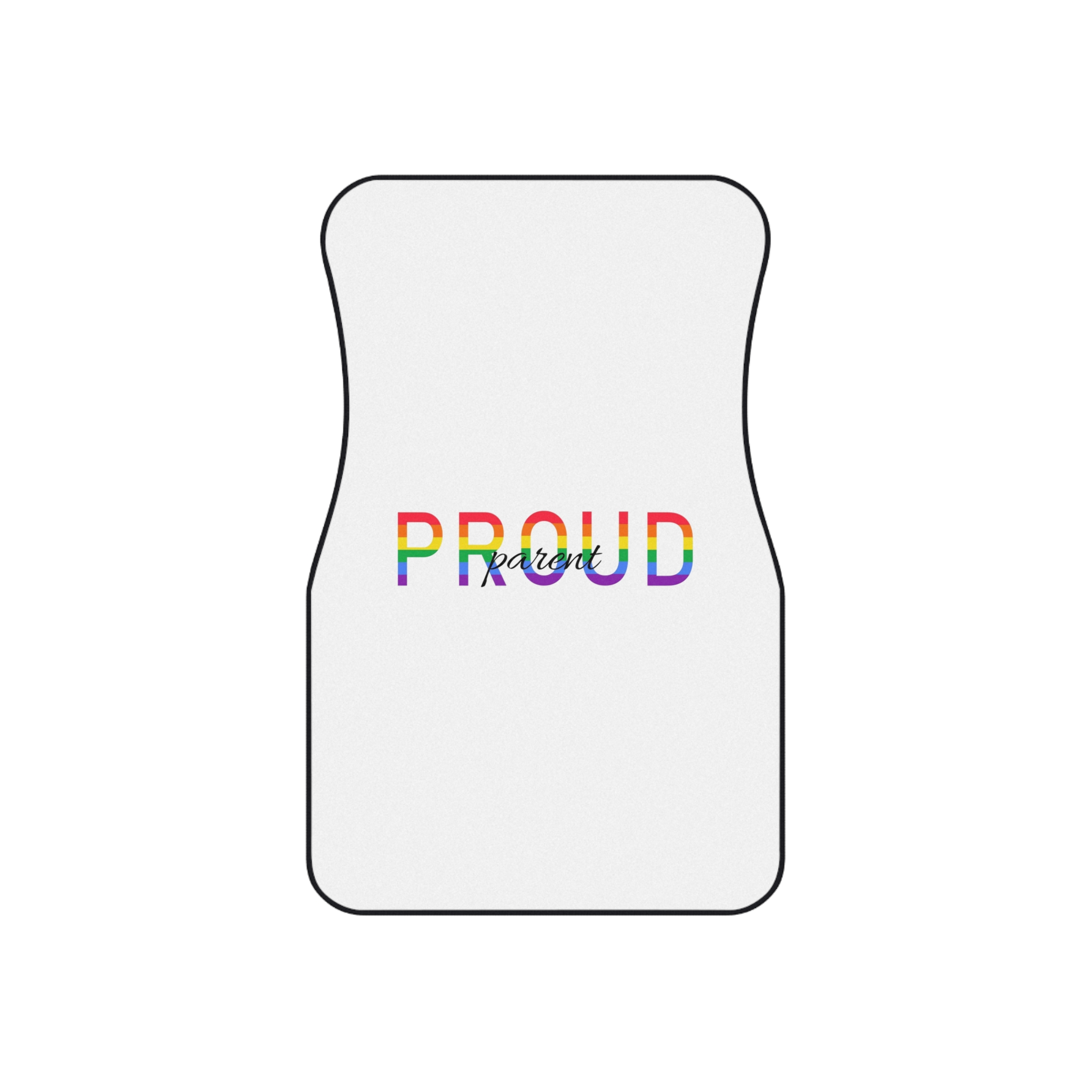 Proud Parent Letering Rainbow Colors Lgbt Flag Lgbt Parents Community Support Car Mats Set Of 4 - Image 2