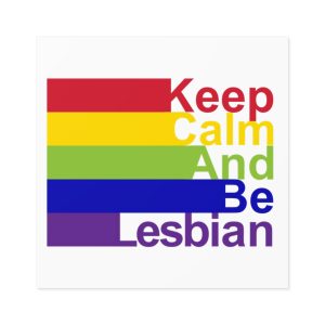 Lgbt Concept Motivating Phrase Colors Rainbow Keep Calm Be Yourself Laminate Stickers Square