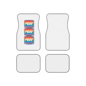 Retro Halftone Tvs With Rainbow Screens Bold Text Perfect Pride Month Activism Designs Car Mats Set Of 4