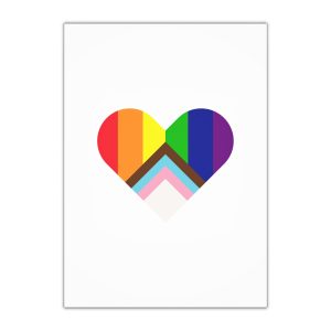 Updated Pride Flag Heart Shape Gift Wrapping Paper Sheets 1pc