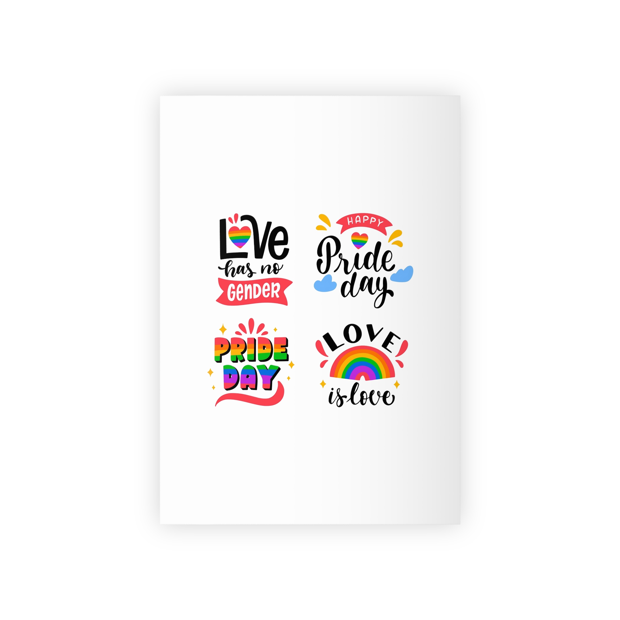 Hand Drawn Pride Day Label Collection(1) Gift Wrapping Paper Rolls 1pc