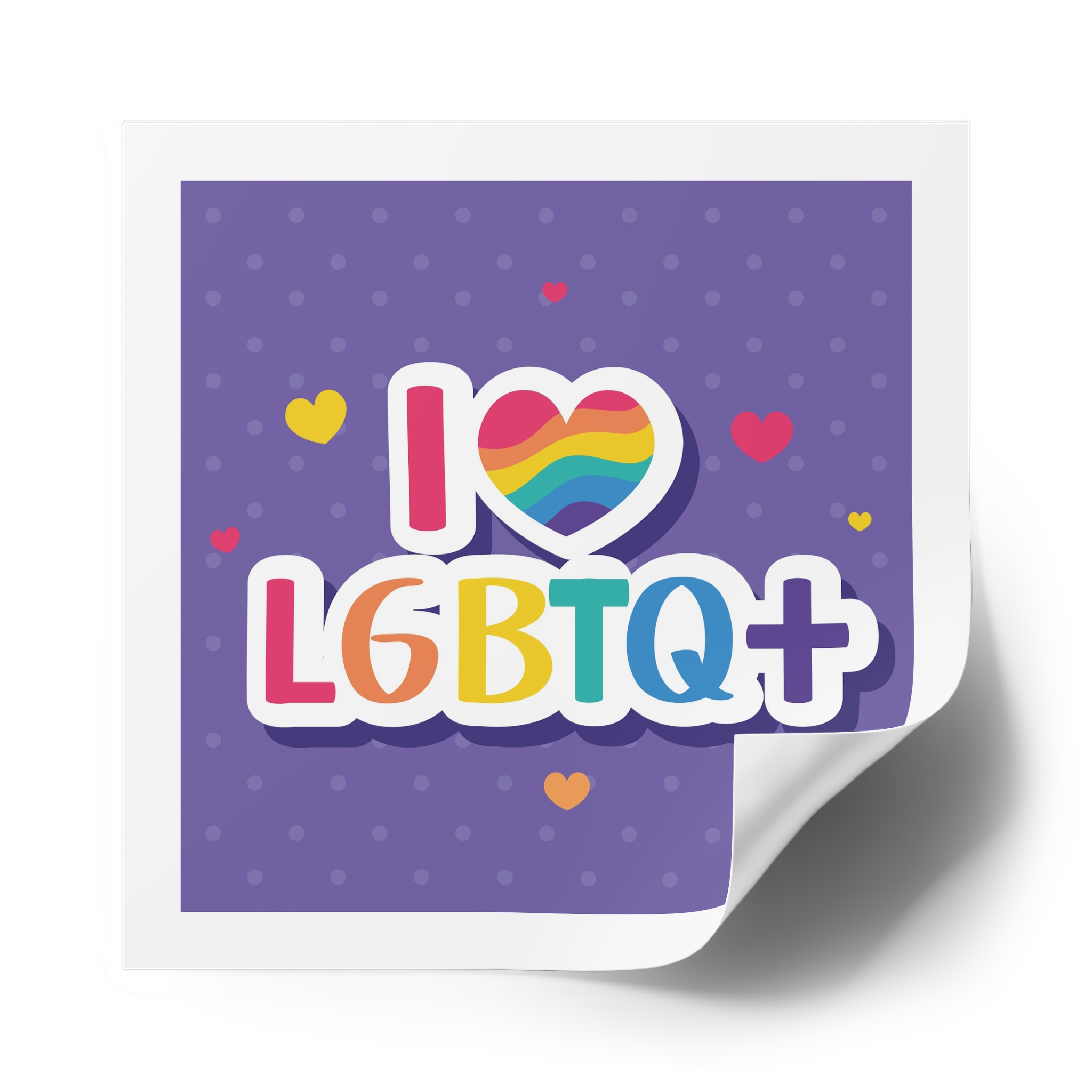 I Love Lgtbi Lettering Laminate Stickers Square - Image 50