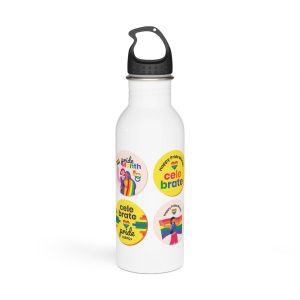 Flat Pride Month Labels Collection (1) Stainless Steel Water Bottle