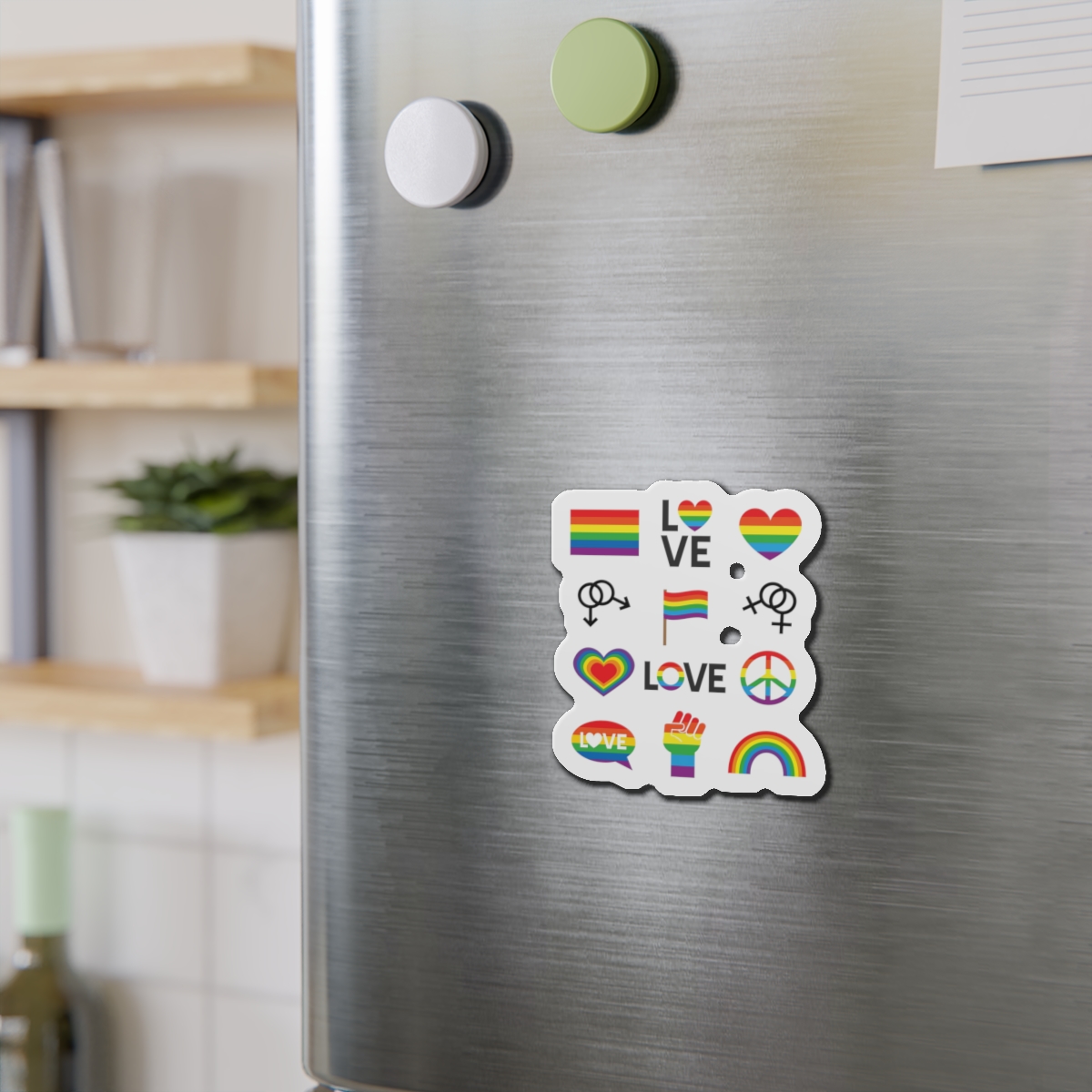 Vector Set Lgbt Homosexual Rainbow Flag Die Cut Magnets - Image 9
