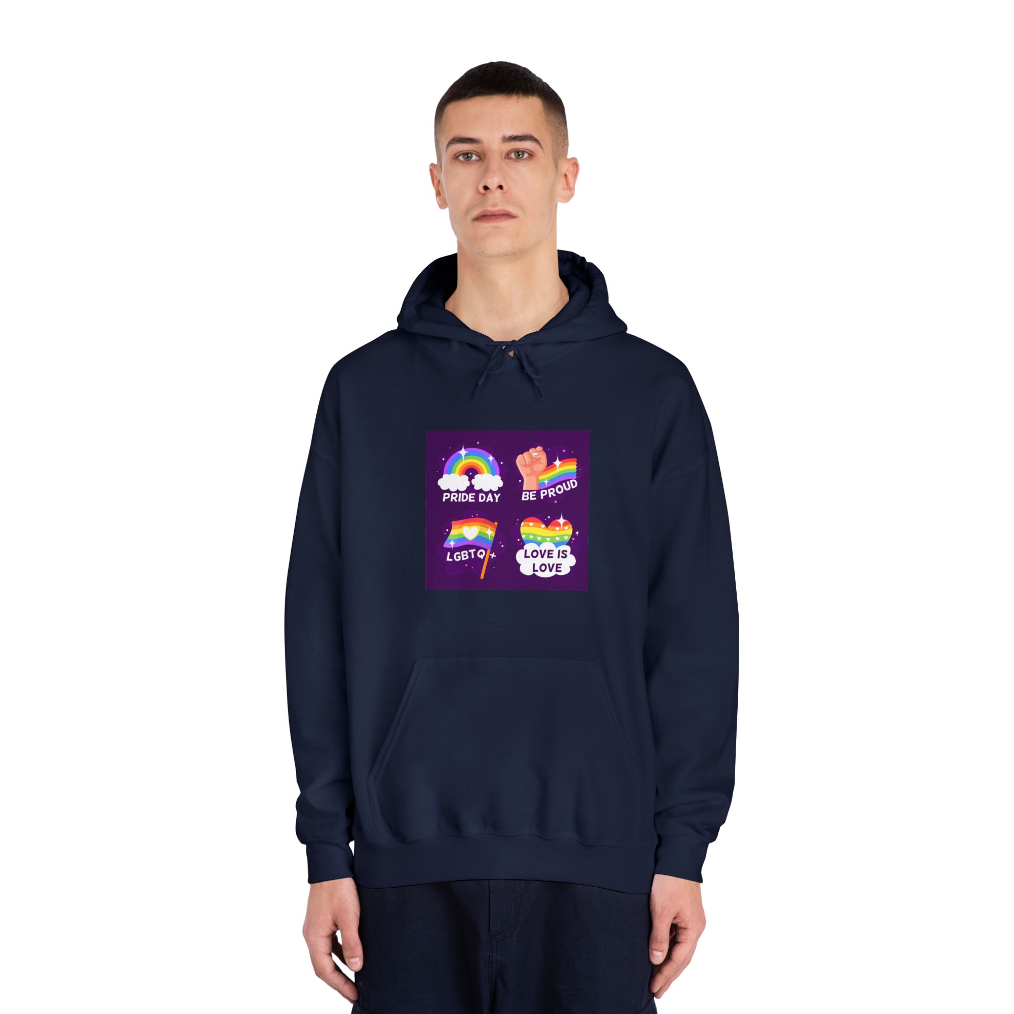 Pride Day Badges Collection Unisex Dryblend Hooded Sweatshirt - Image 31