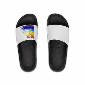 Lgbt Concept Motivating Phrase Colors Rainbow Bring Love Rainbow Through Life Mens Slide Sandals