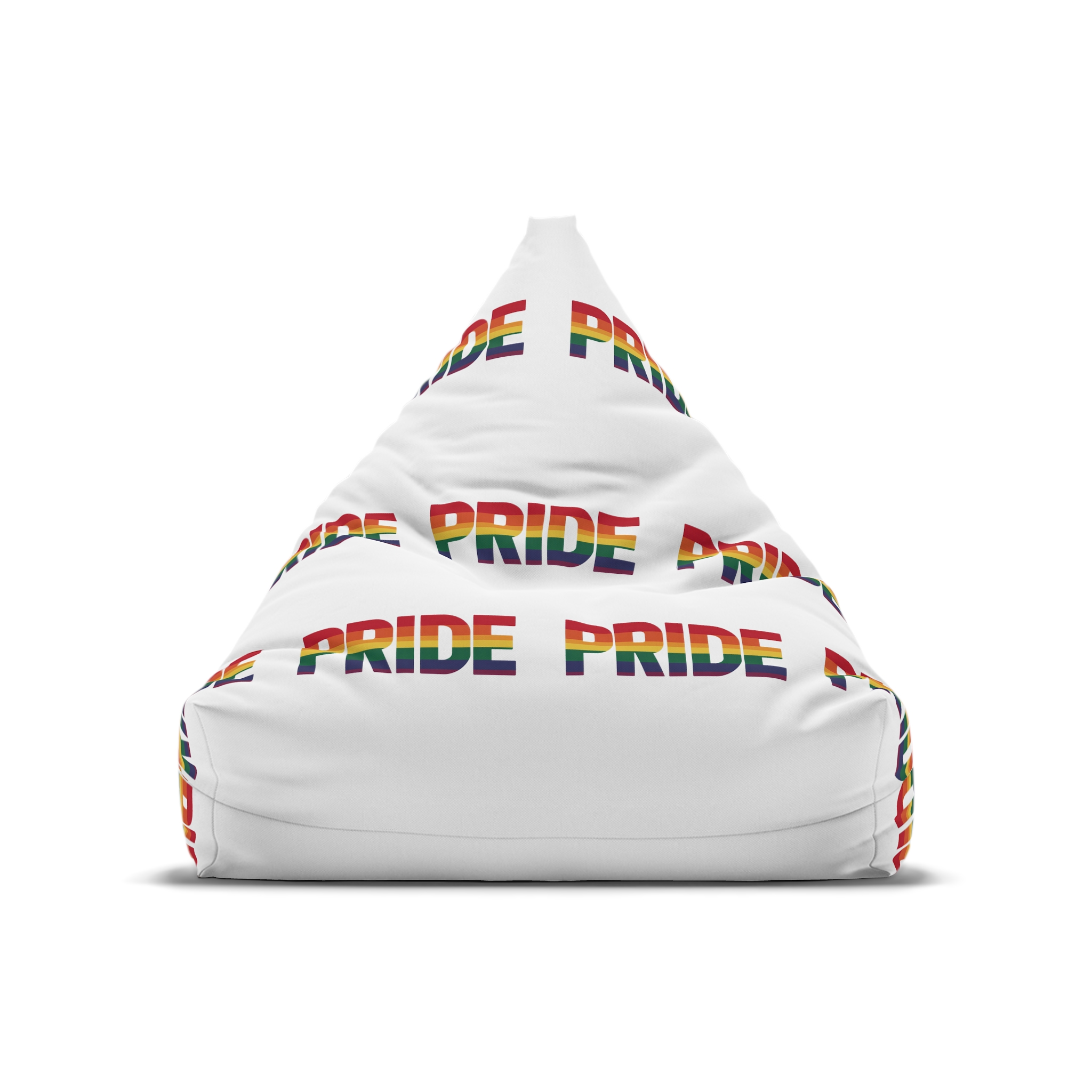 Rainbow Colored Text That Says Rainbow Middle Bean Bag Chair Cover - Image 5