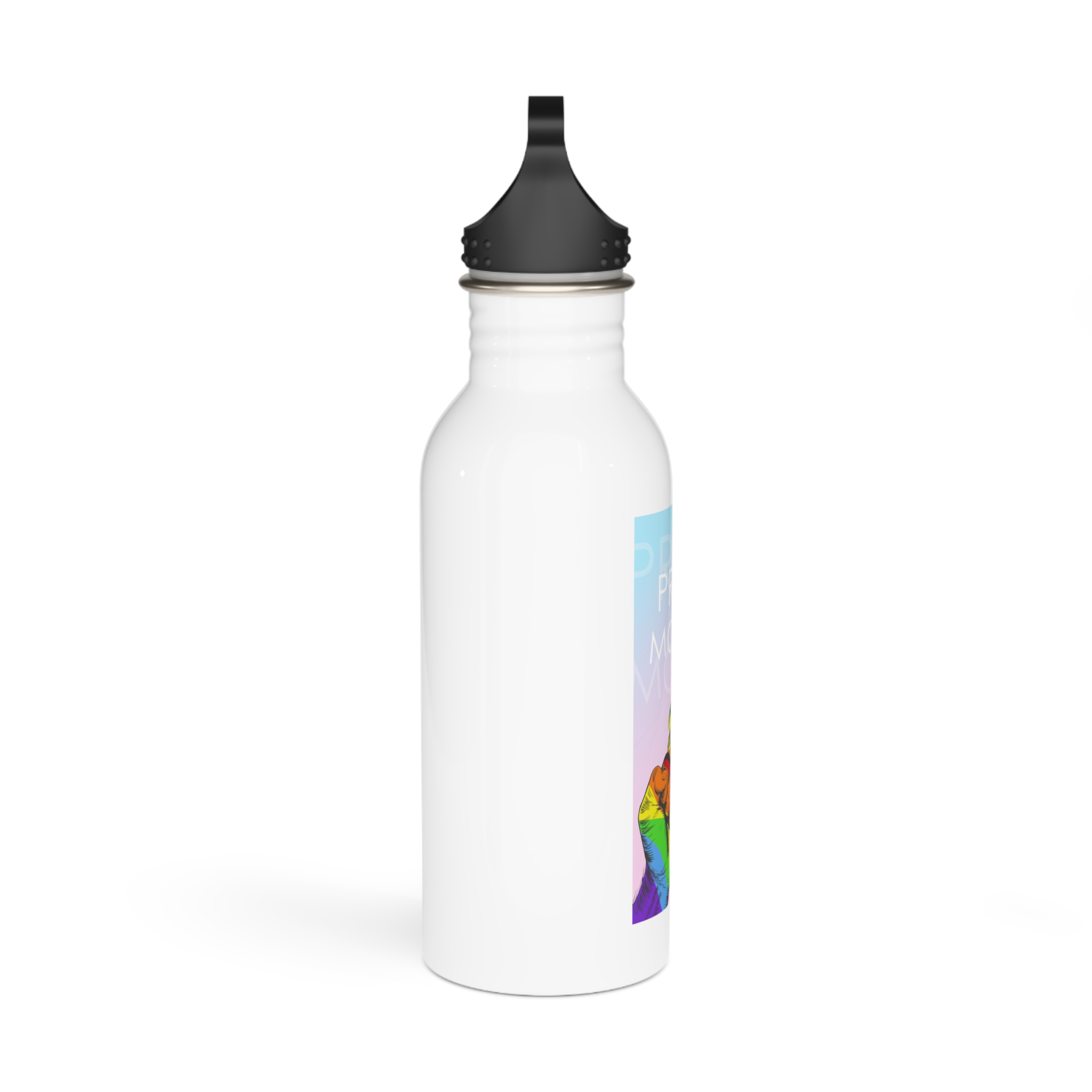 Rainbow Colored Hand Fist Fist Gesture Gay Pride Month Background Lgbt Concept Stainless Steel Water Bottle - Image 2