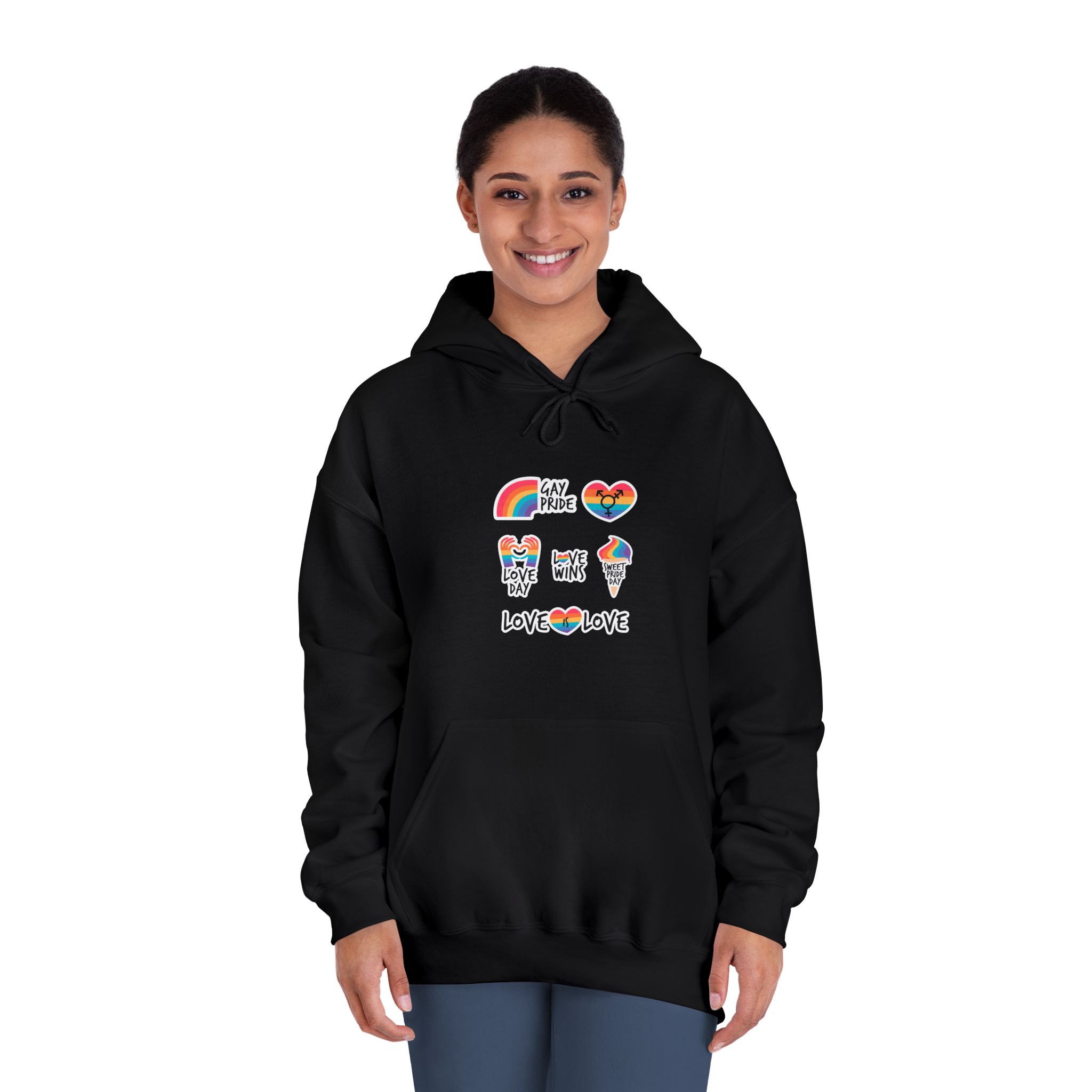 Pride Day Label Pack Theme Unisex Dryblend Hooded Sweatshirt - Image 12
