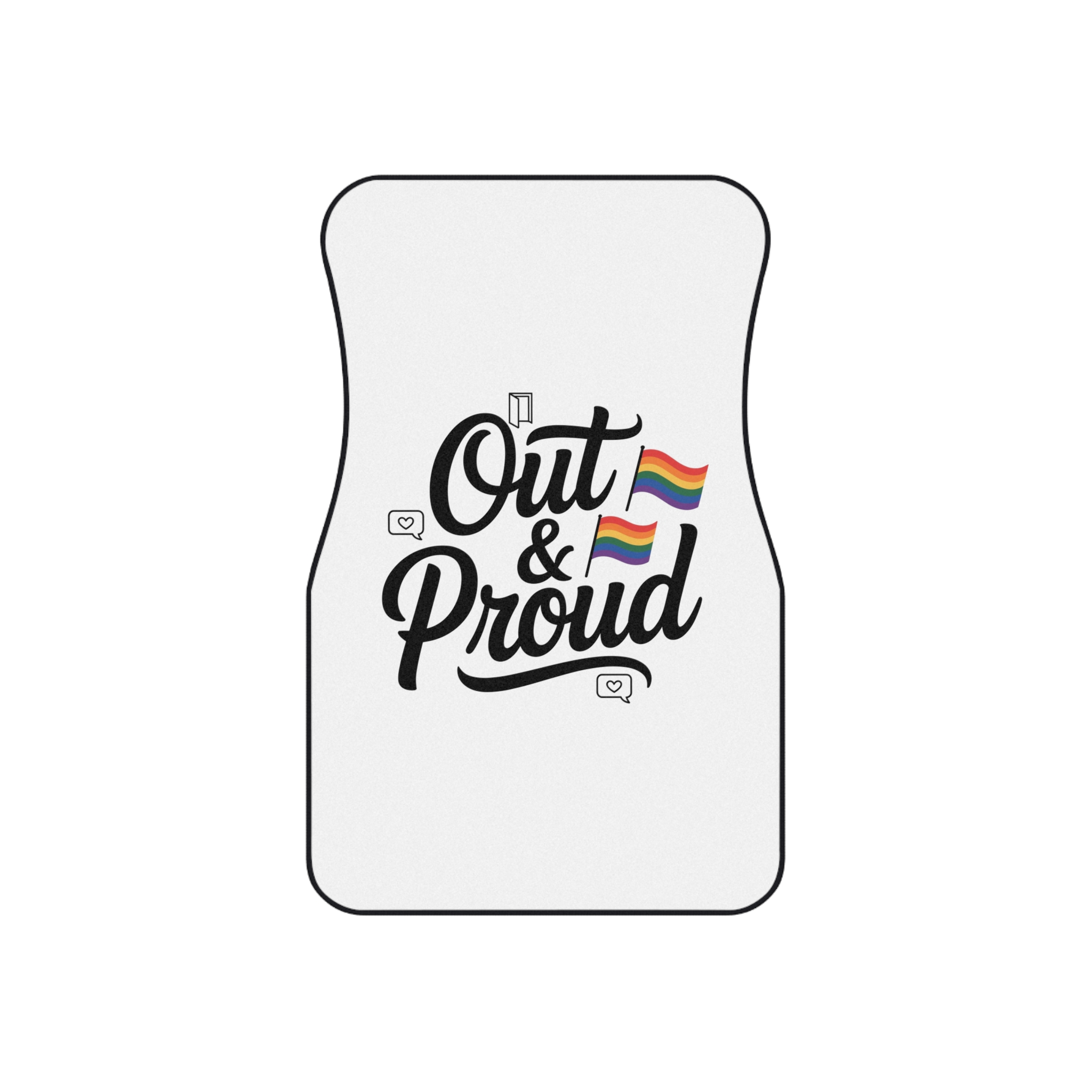 Out Proud T Shirt Design Isolated White Background(1) Car Mats Set Of 4 - Image 2