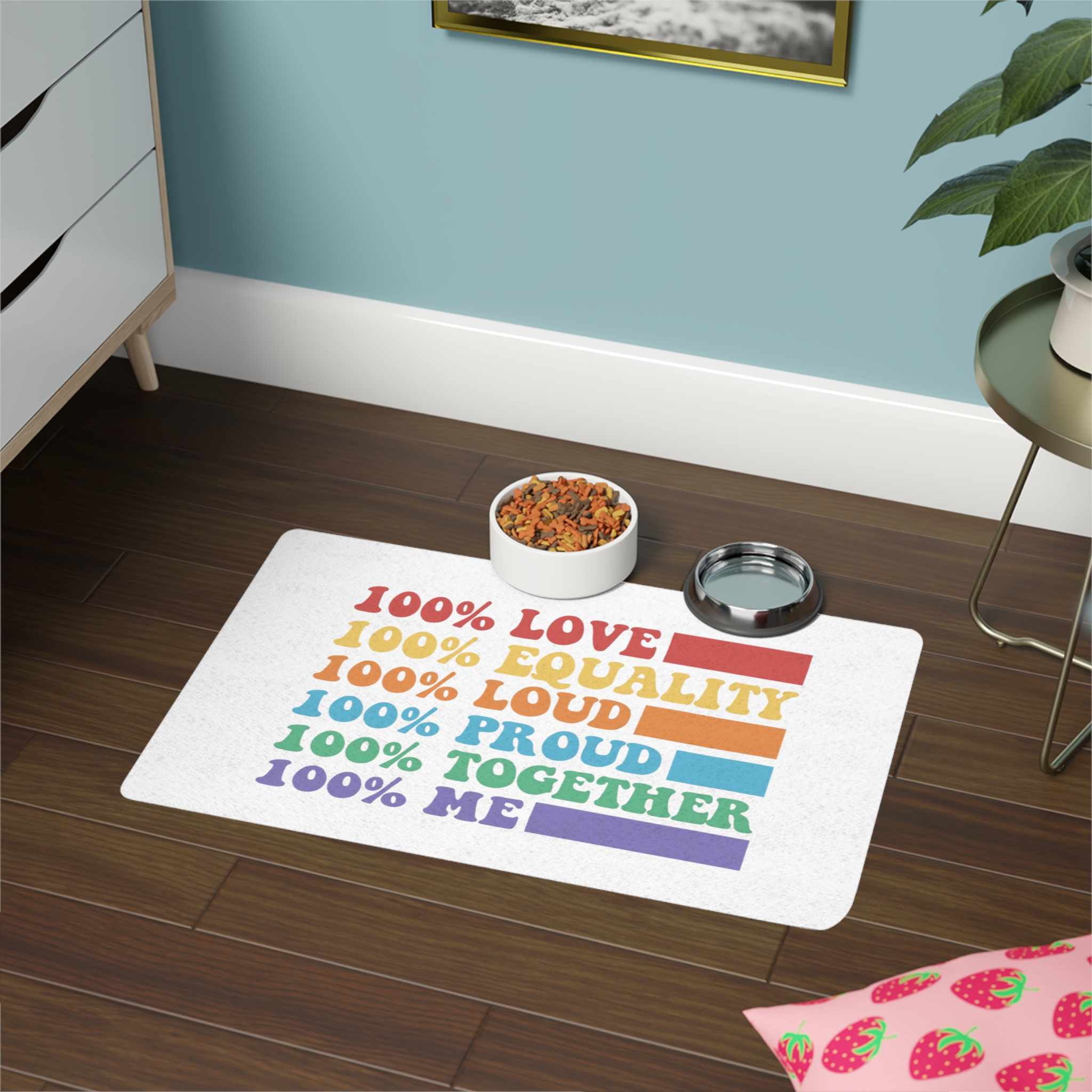 Pride Lgbt Gay Typography T Shirt Design Pet Food Mat 12x18 - Image 4