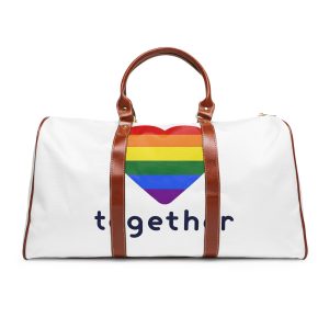 Lgbt Flag With Textlgbt Flag With Text Waterproof Travel Bag