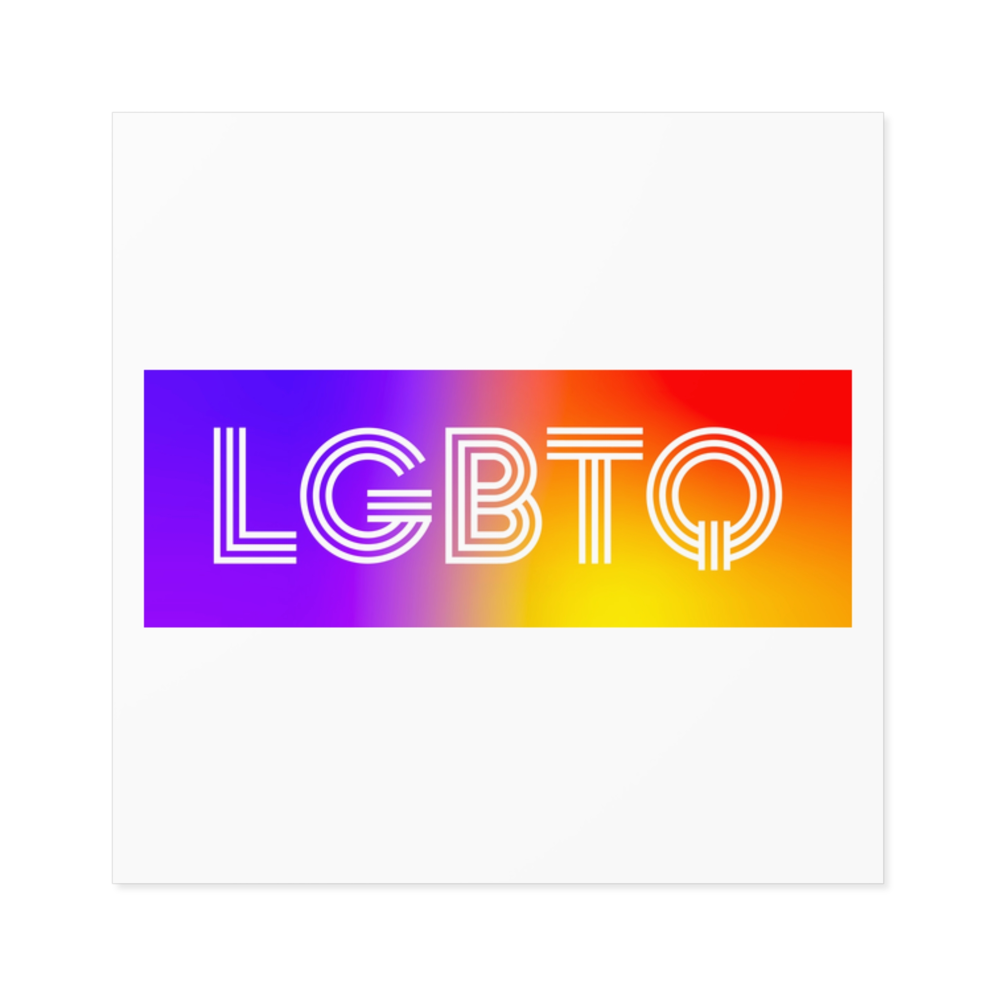 Lgbtq Typography With Rainbow Gradient Background Colorful Vibrant Pride Concept Poster Banner Laminate Stickers Square