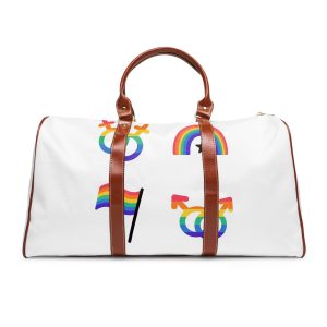 Lgbt Stickers Doodle Style Lgbtq Set Lgbt Pride Community Symbols Rainbow Colored Elements Flag Heart Rainbow Waterproof Travel Bag