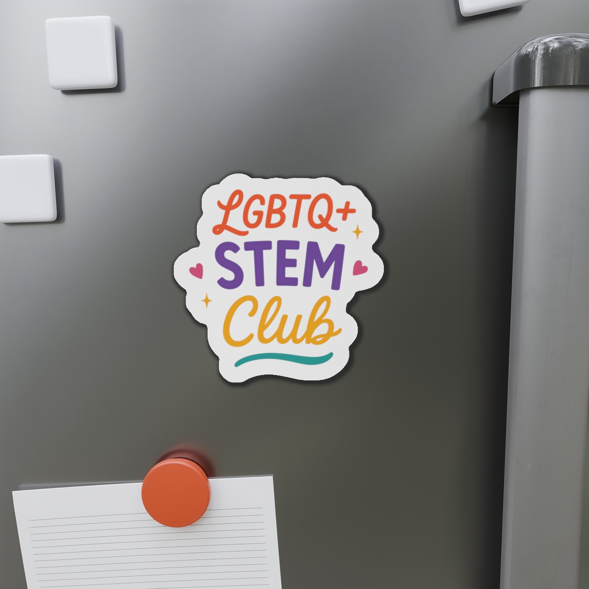 Vibrant Lgbtq Stem Club Logo Vector Illustration Featuring Bright Colors Playful Design Element Die Cut Magnets - Image 14