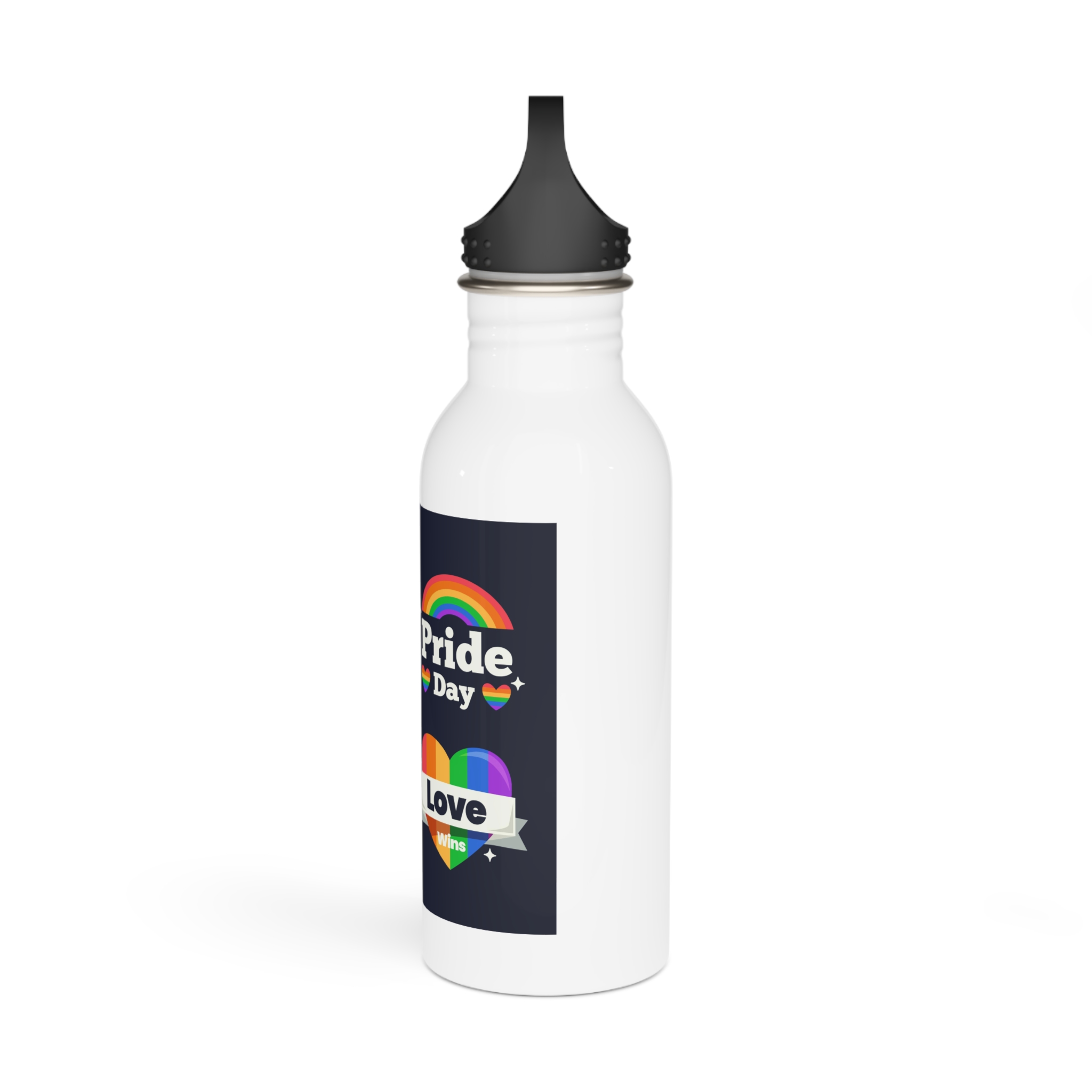 Flat Pride Day Badge Collection 3 Stainless Steel Water Bottle - Image 4
