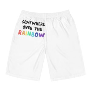 Vector Illustration With Hand Drawn Lettering Rainbow Mens Board Shorts Aop