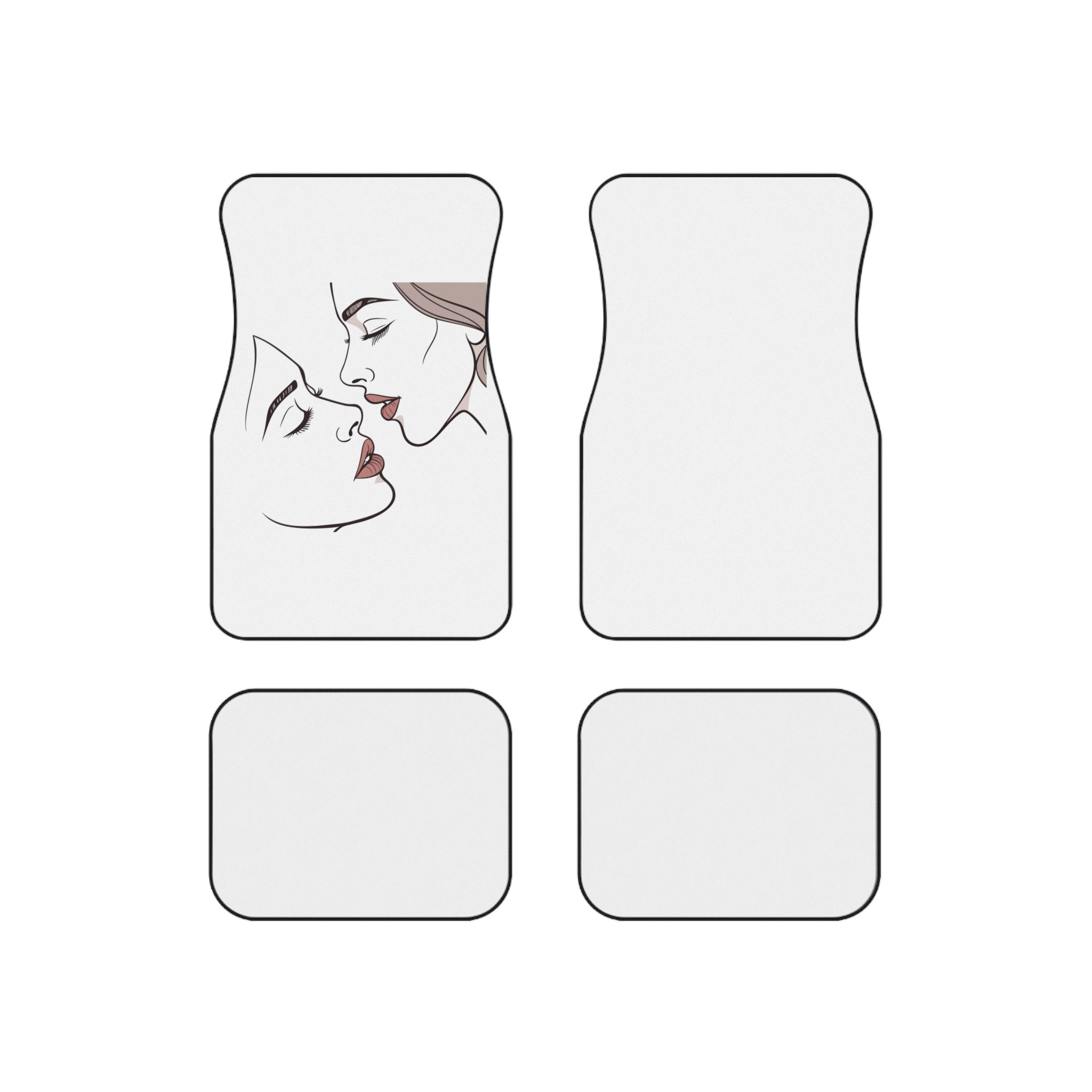 Perfect Lip Set Open Close Smooches (1) Car Mats Set Of 4