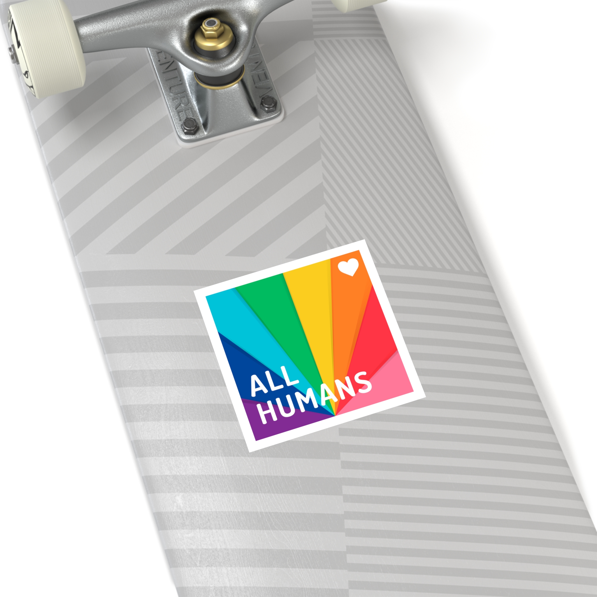 Rainbow Colored Background With All Humans Concept Pride Month Laminate Stickers Square - Image 20