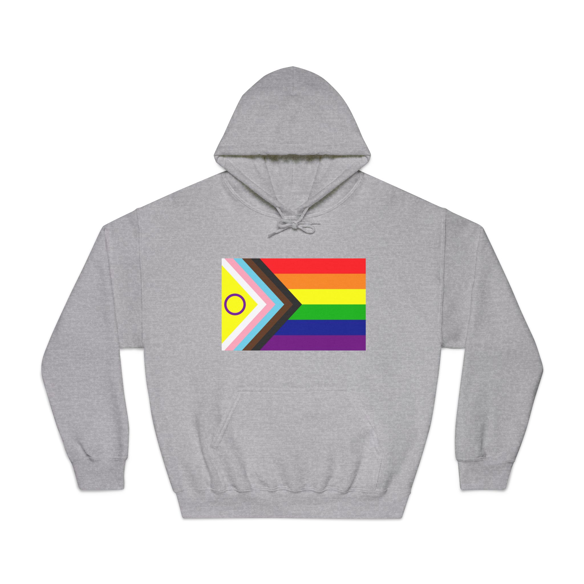 Lgbtq Pride Flag New Lgbtq Pride Flag Vector Updated Intersex Inclusive Progress Pride Flag Unisex Dryblend Hooded Sweatshirt - Image 13