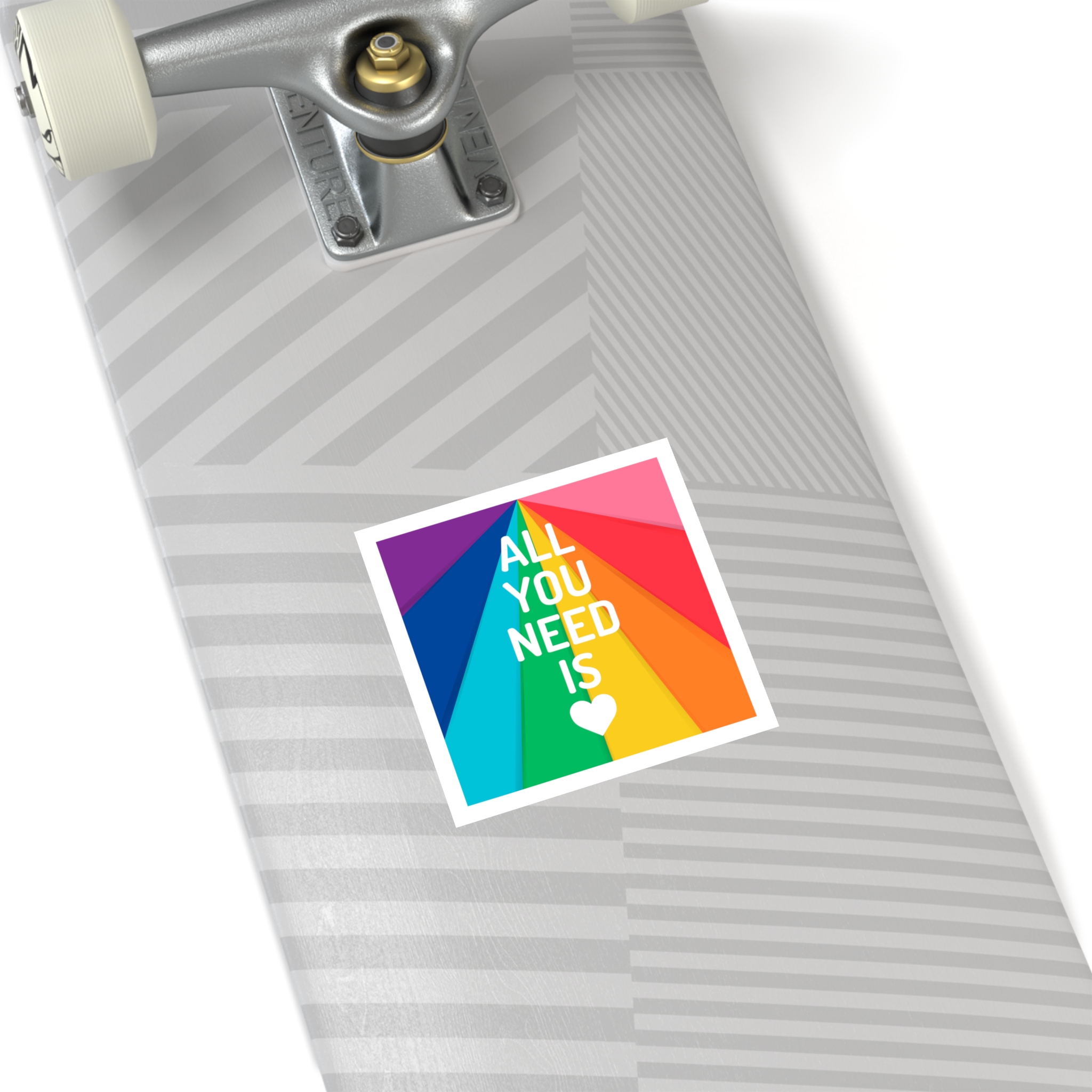 Rainbow Colored Background With All You Need Is Love Concept Pride Month Laminate Stickers Square - Image 20