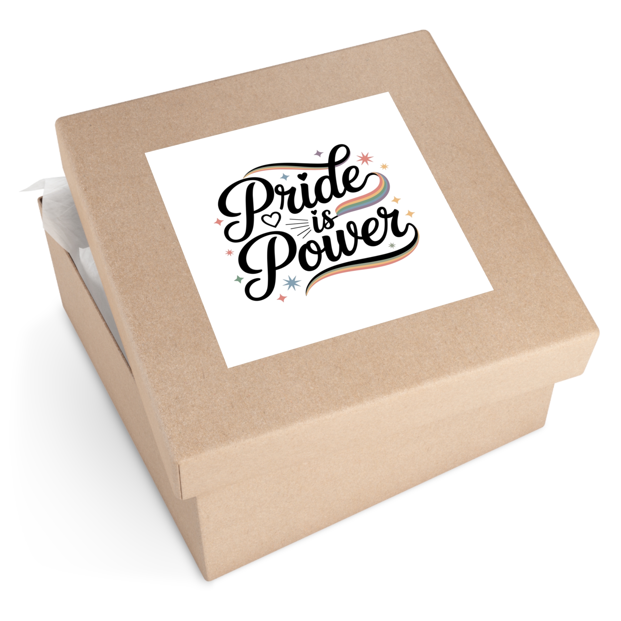Pride Is Power T Shirt Design Isolated White Background Laminate Stickers Square - Image 79