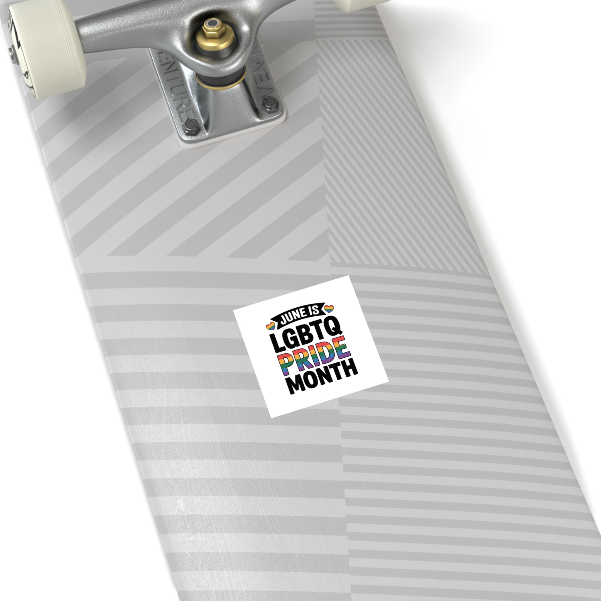 June Is Lgbtq Pride Month Colorful Text Laminate Stickers Square - Image 12