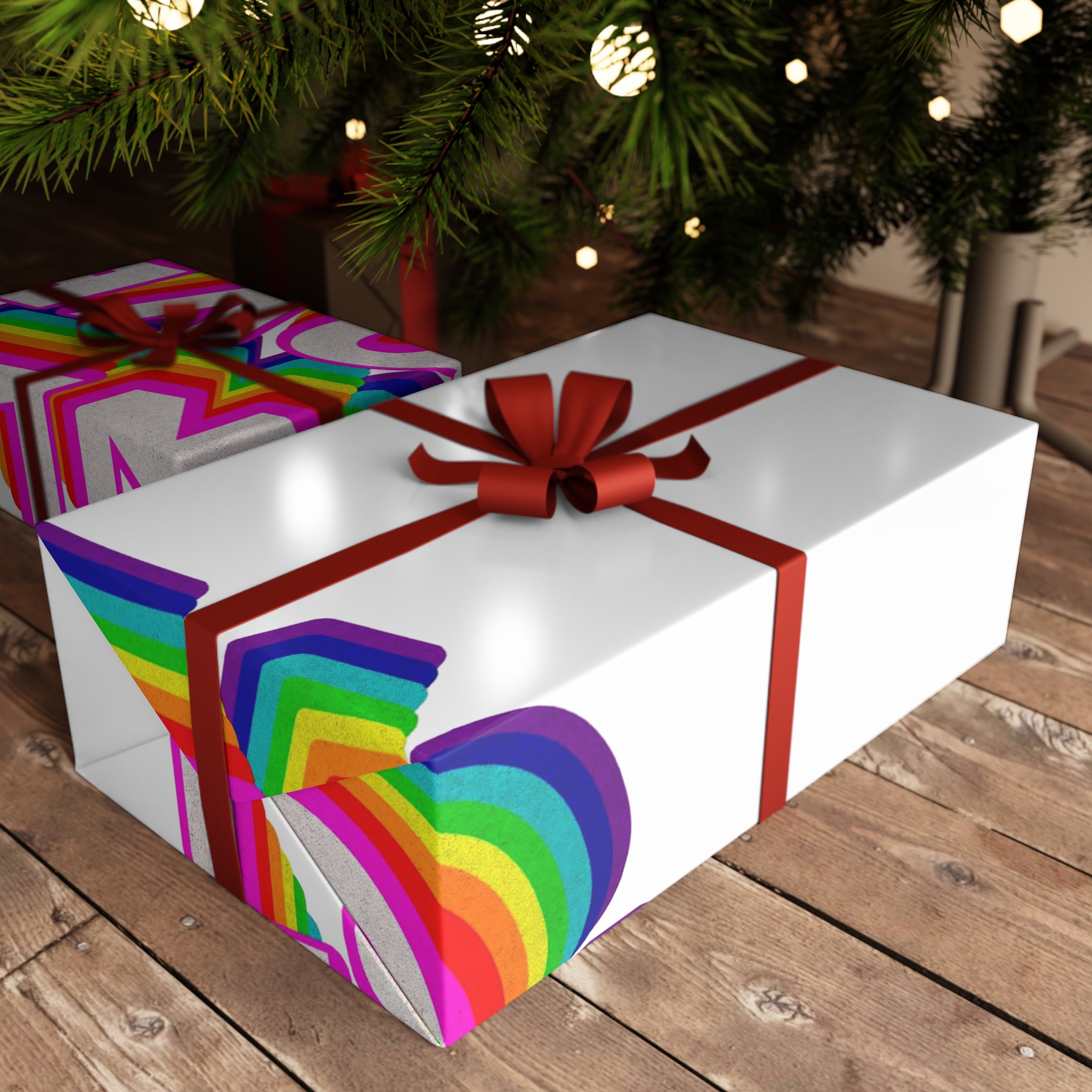 Rainbow Word Only Love Typography Design Element Gift Wrapping Paper Sheets 1pc - Image 3