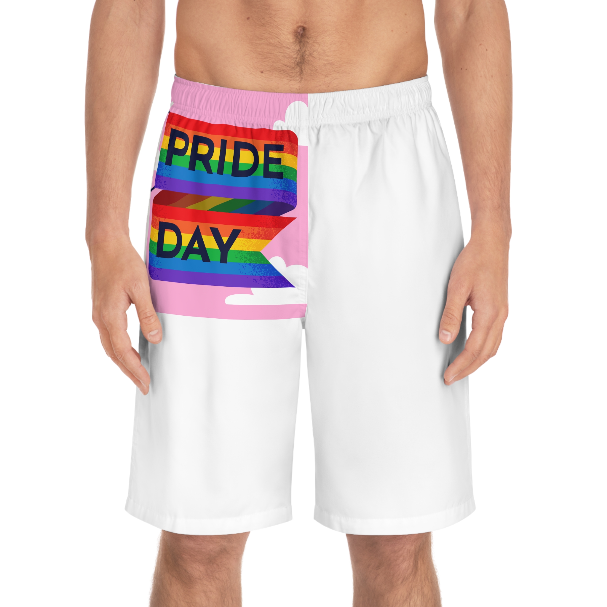 Pride Day Flag Illustration Mens Board Shorts Aop - Image 3