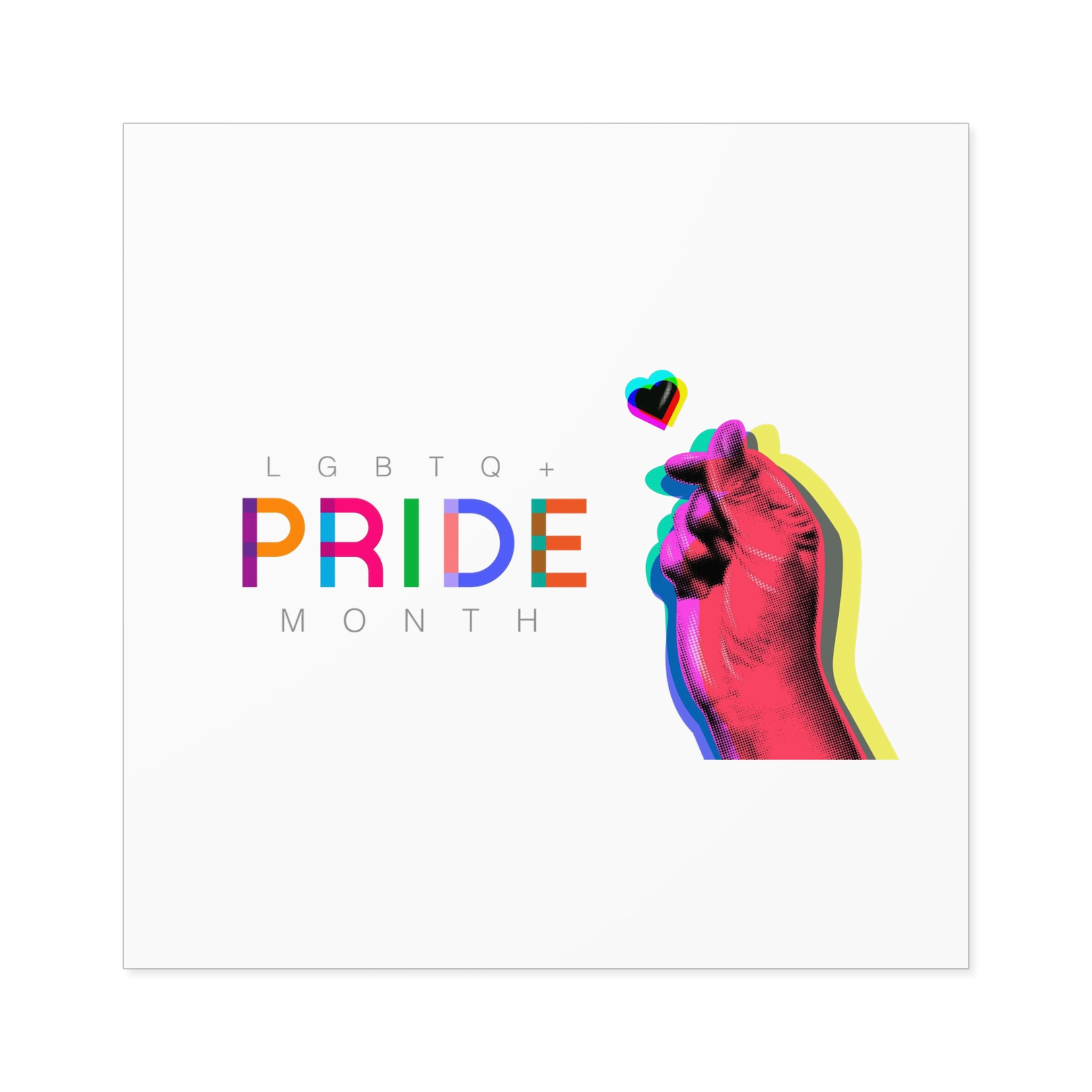 Pride Month Lgbtq Banner Gay Pride Month Rainbow Color Flat Design Hand Together Love Sign Typography Laminate Stickers Square - Image 45