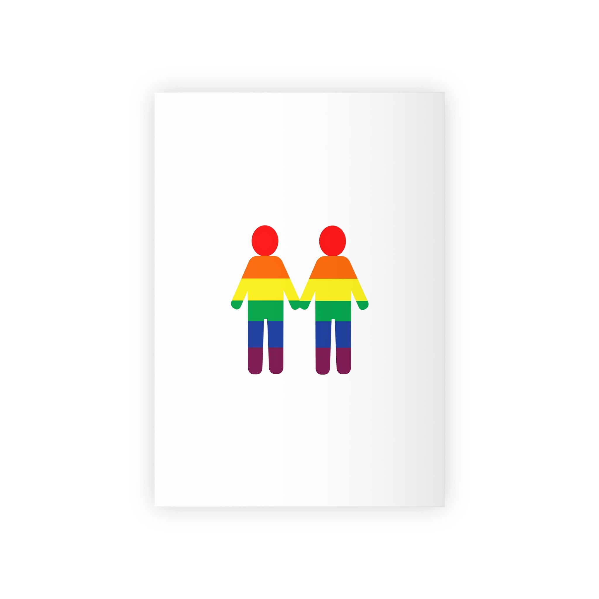 Gay Couple Holding Hands With Rainbow Color Background Vector Gift Wrapping Paper Rolls 1pc