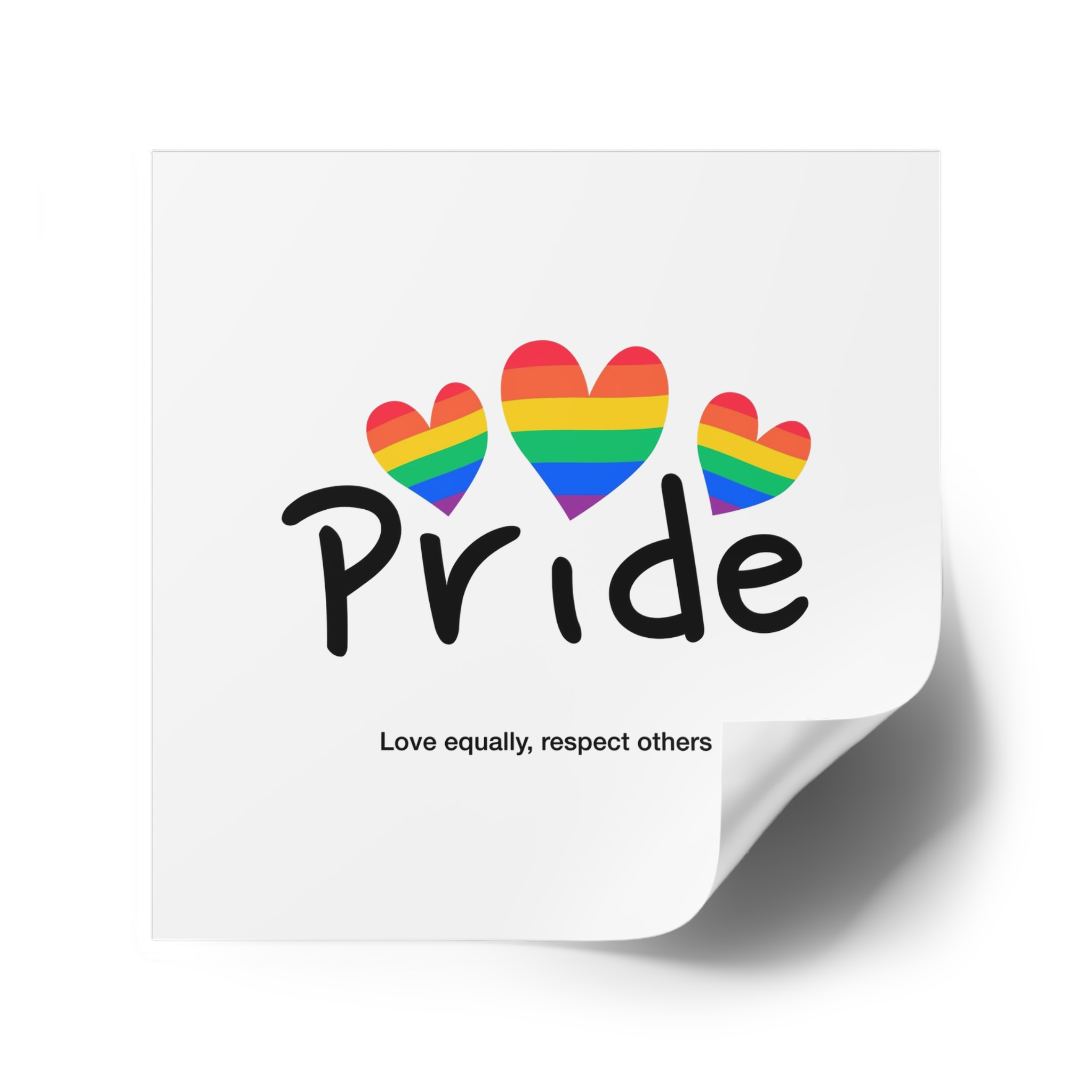 Love Letter Pride Rainbow Lettering Text Writing Pattern Freedom Love Heart Homo Colors Flag Parade(2) Laminate Stickers Square - Image 46